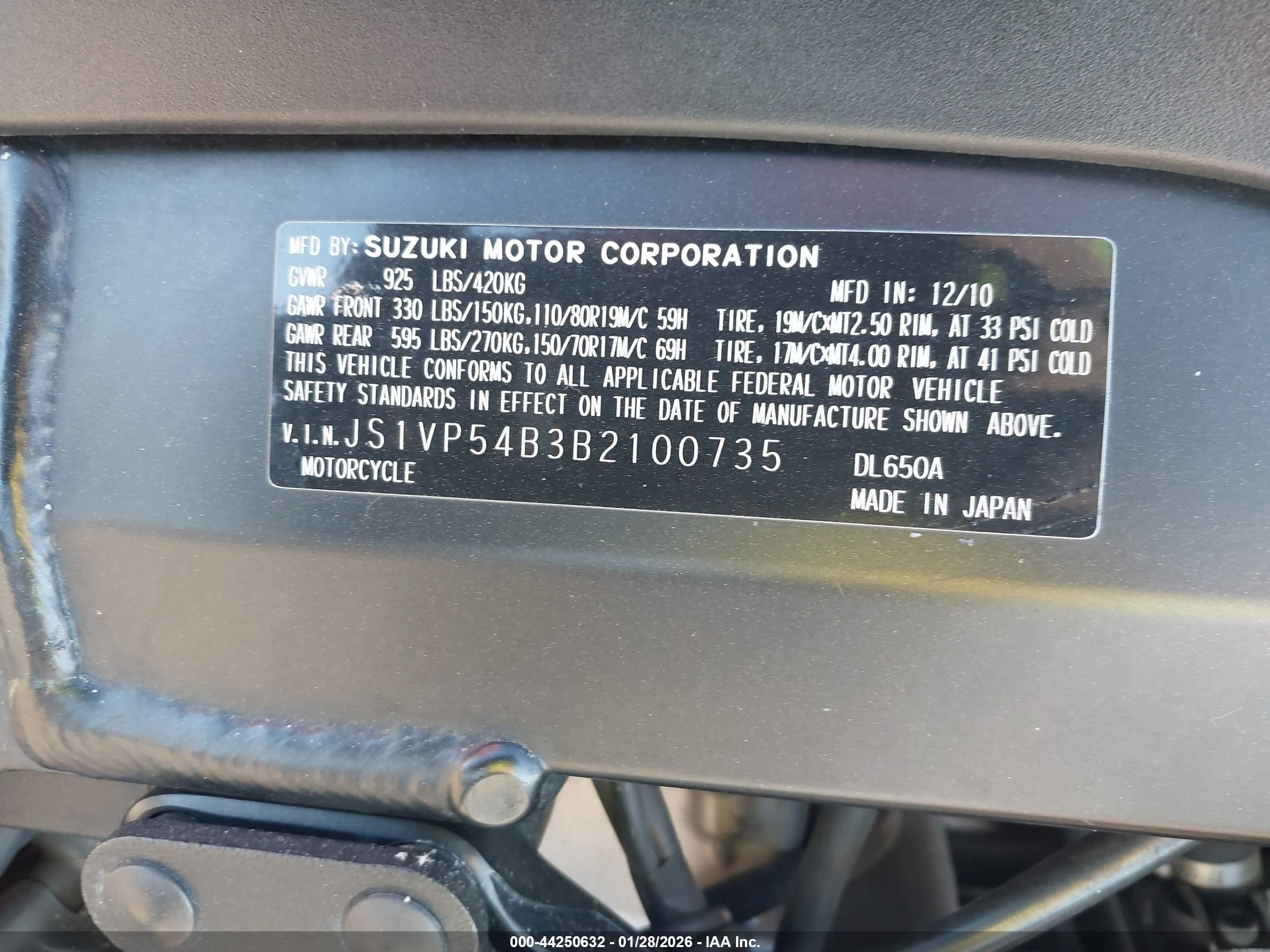 SUZUKI DL650 image 10