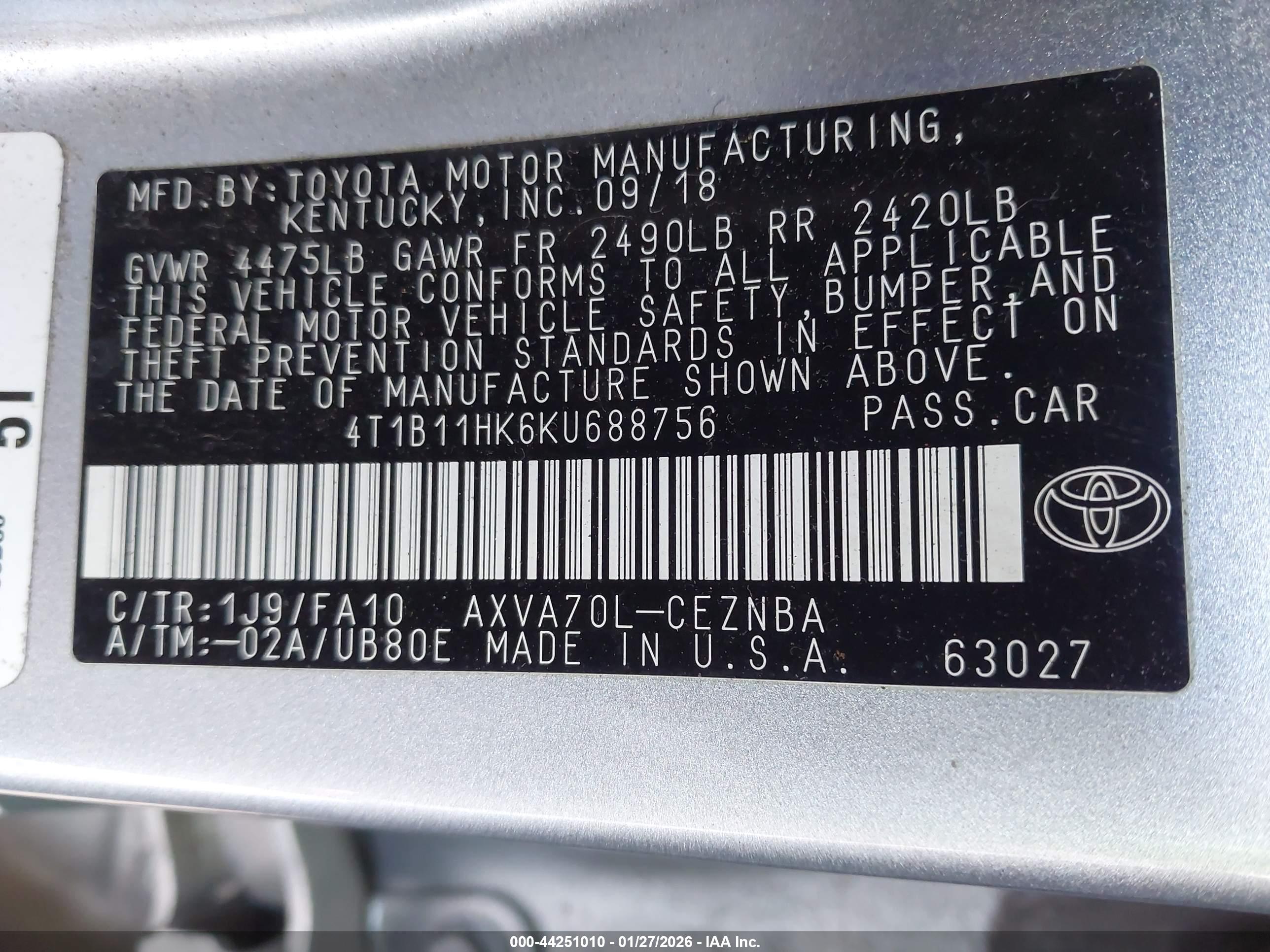 TOYOTA CAMRY image 9