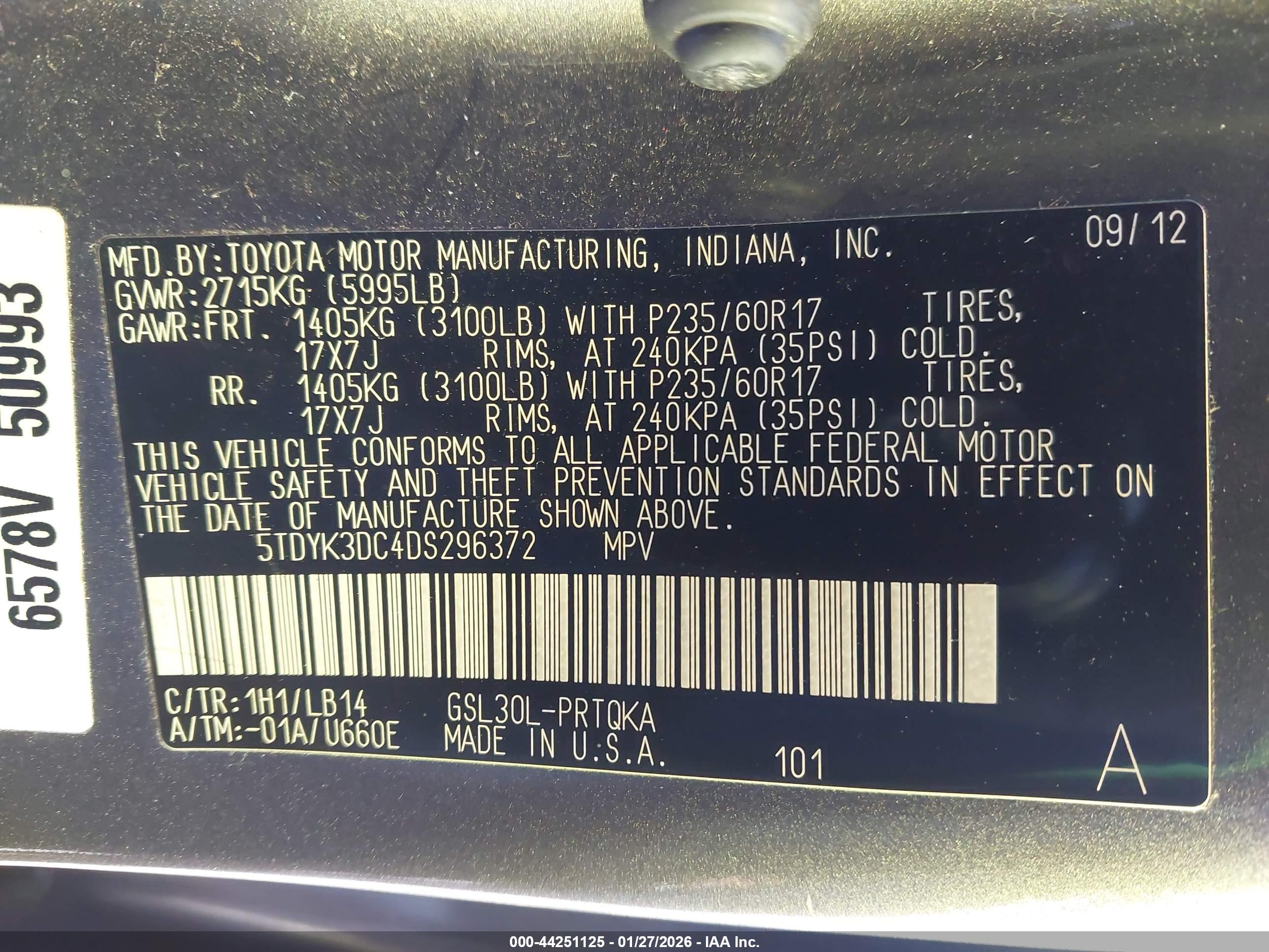 TOYOTA SIENNA image 9