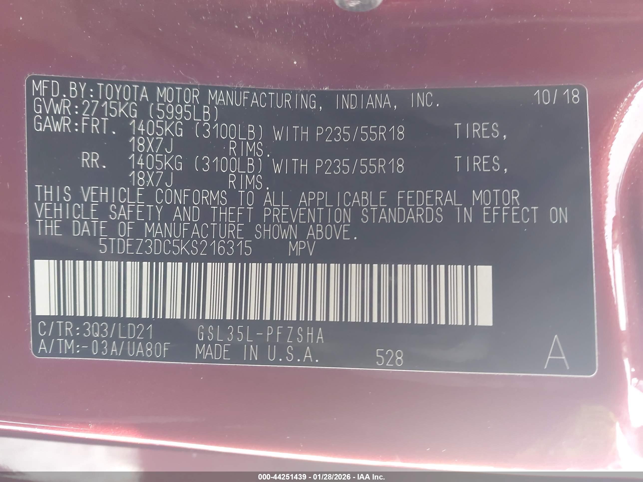 TOYOTA SIENNA image 9