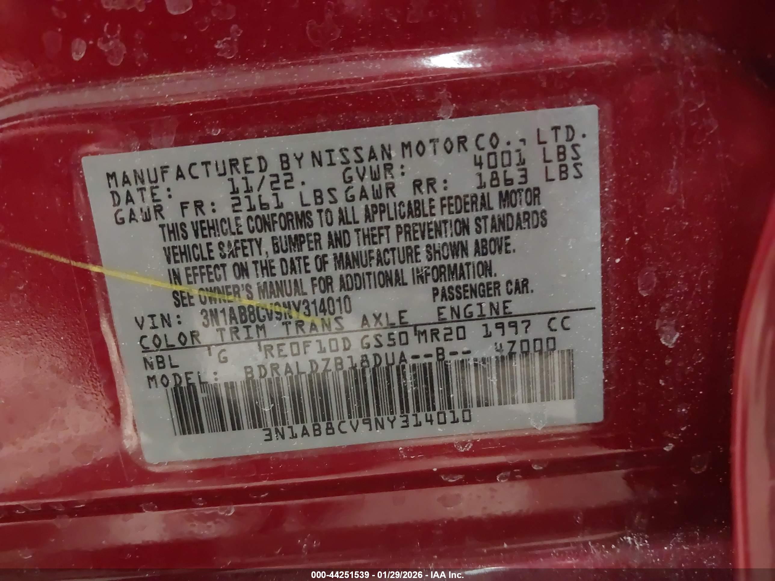 NISSAN SENTRA image 9