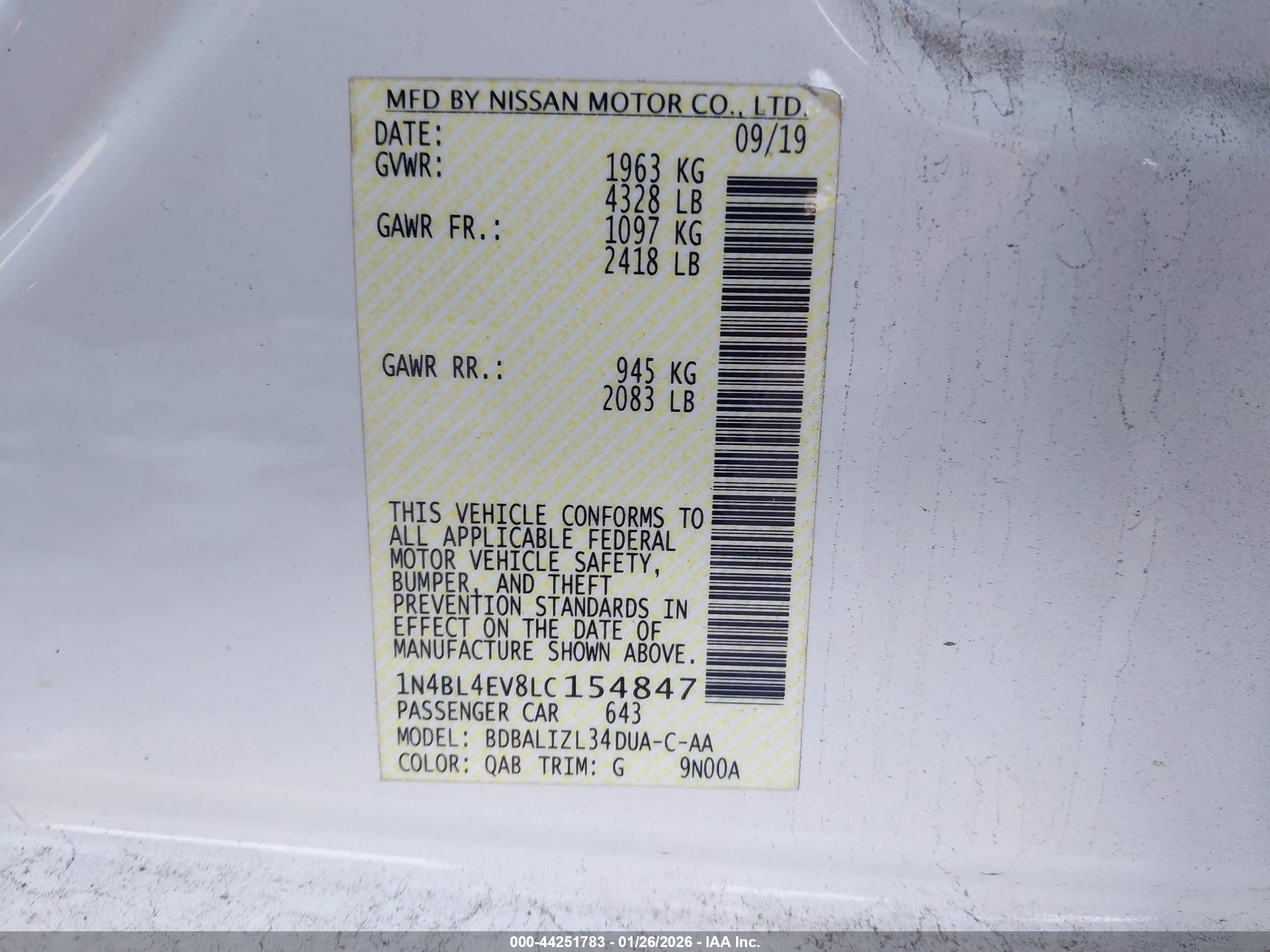 NISSAN ALTIMA image 9