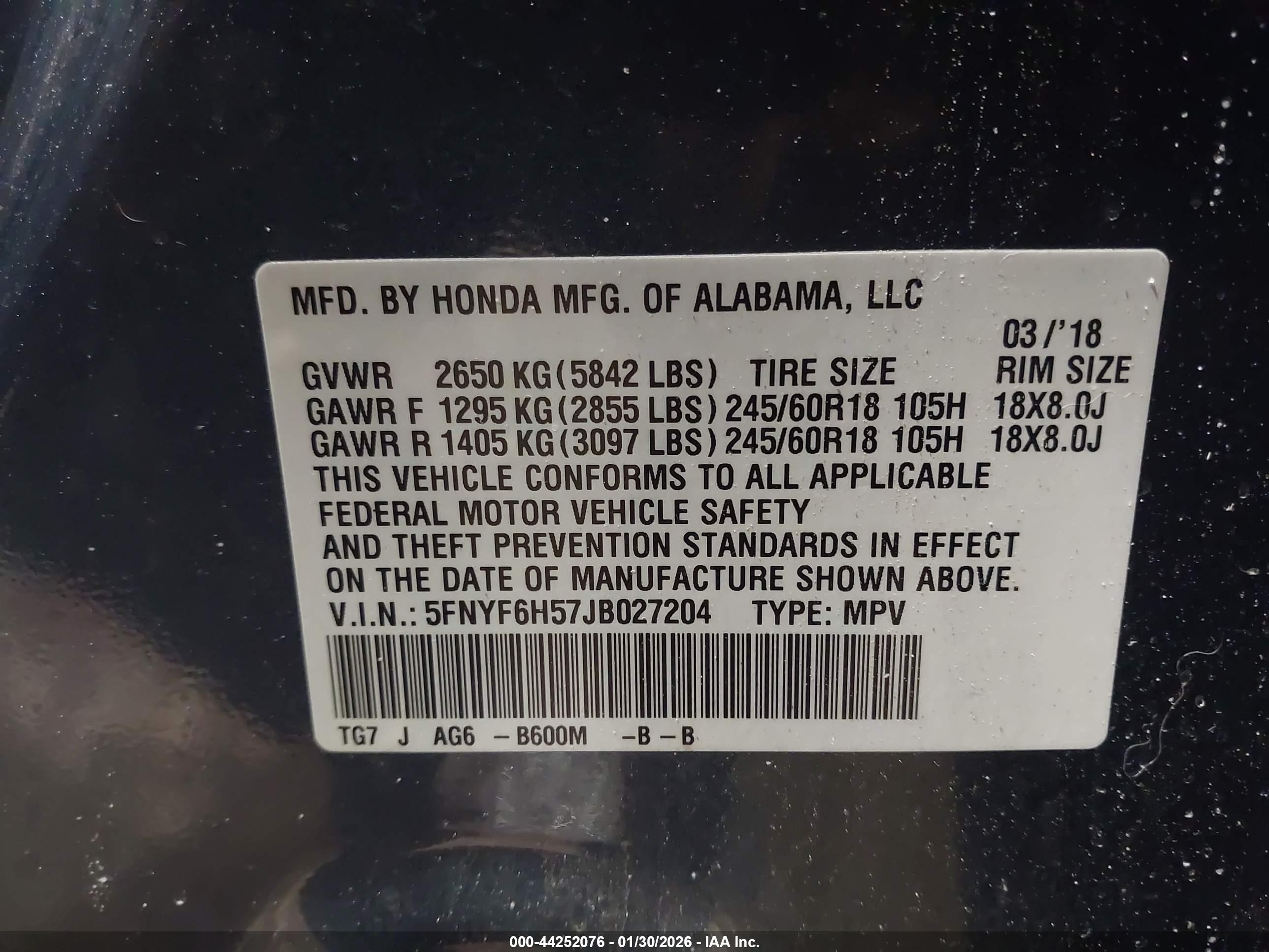 HONDA PILOT image 9