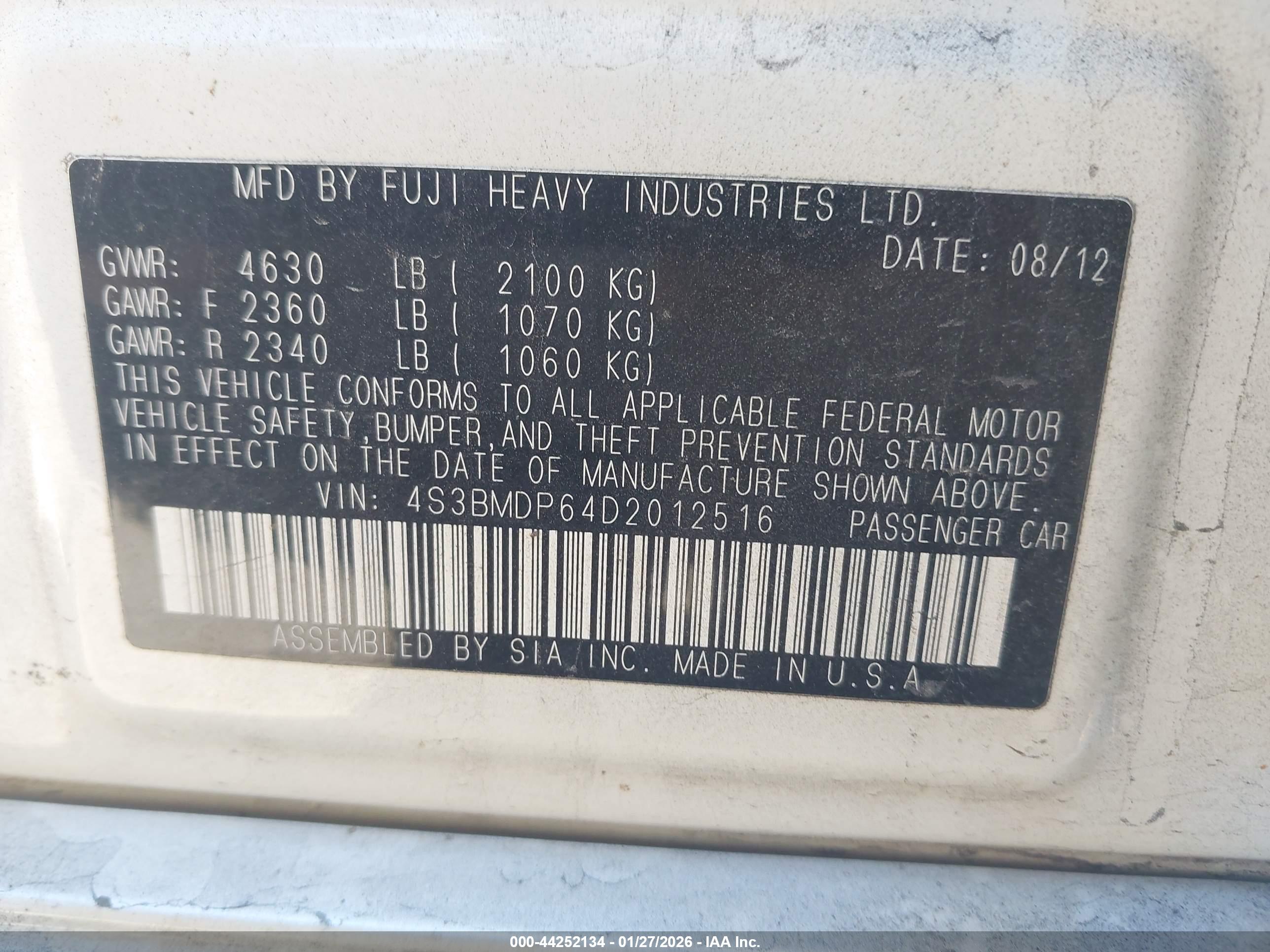 SUBARU LEGACY image 9
