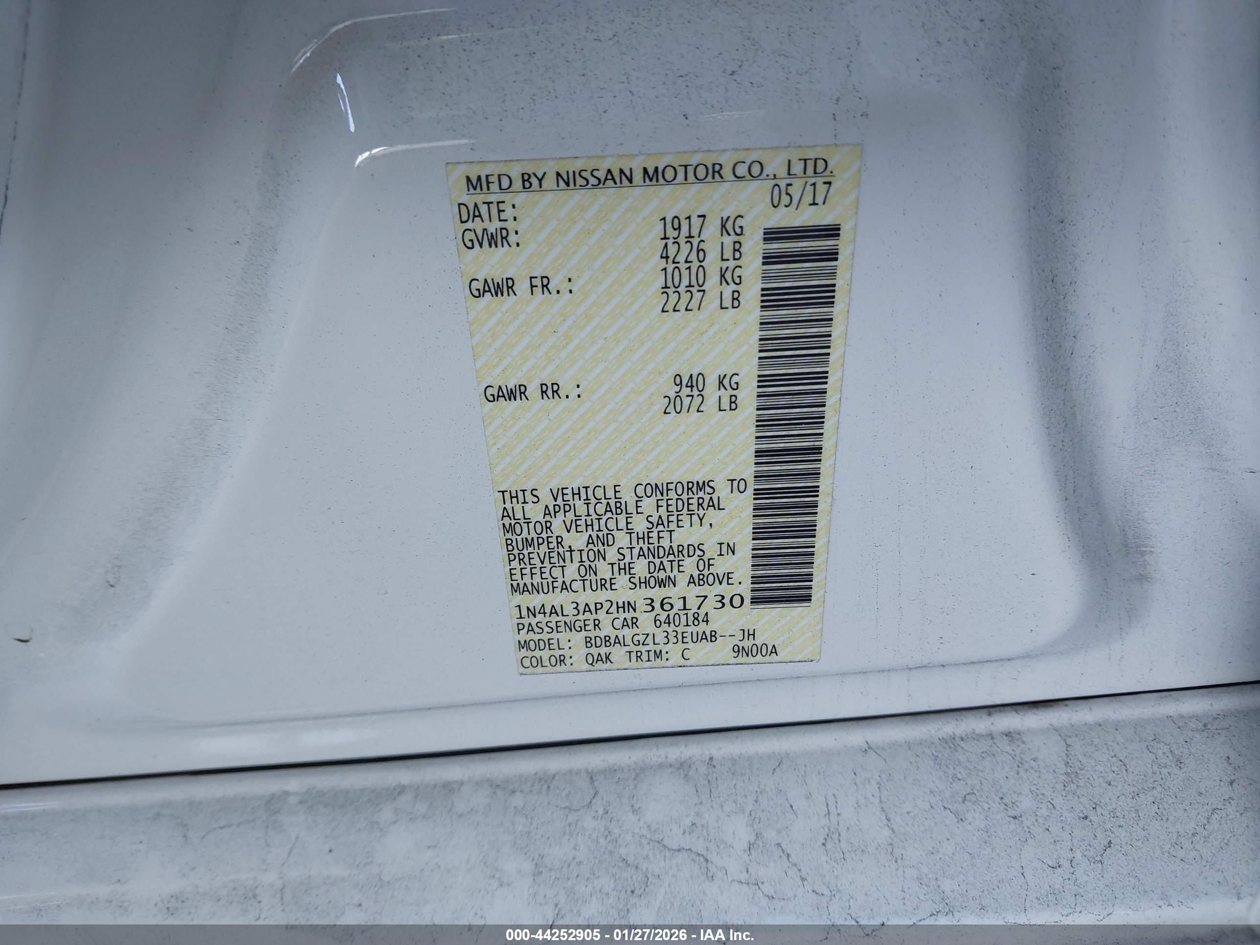 NISSAN ALTIMA image 9