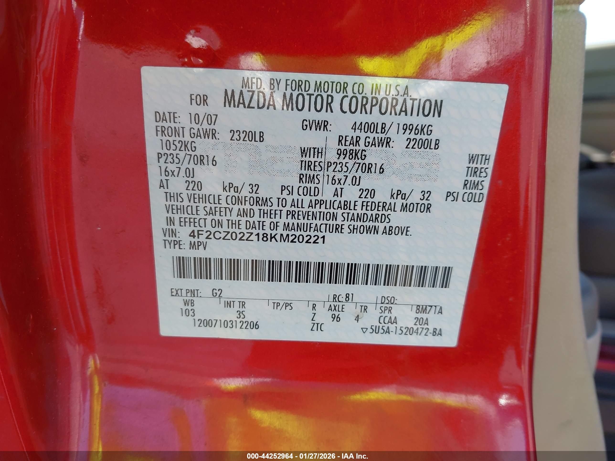MAZDA TRIBUTE image 9