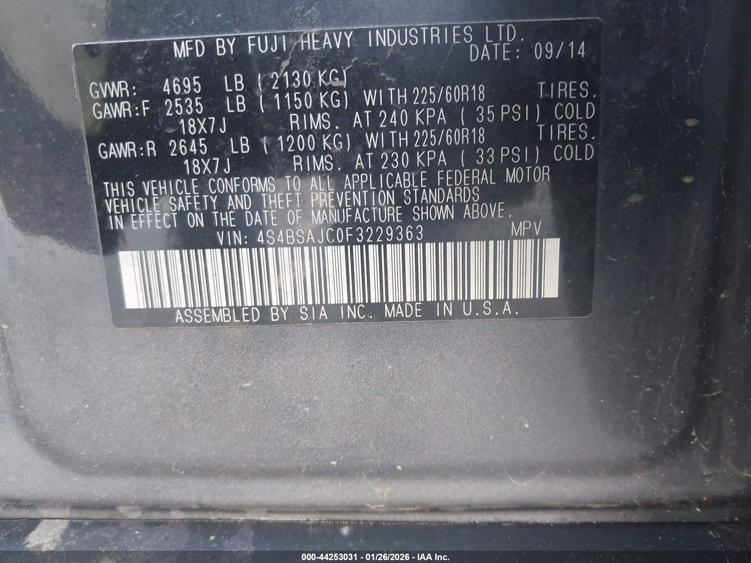 SUBARU OUTBACK image 9