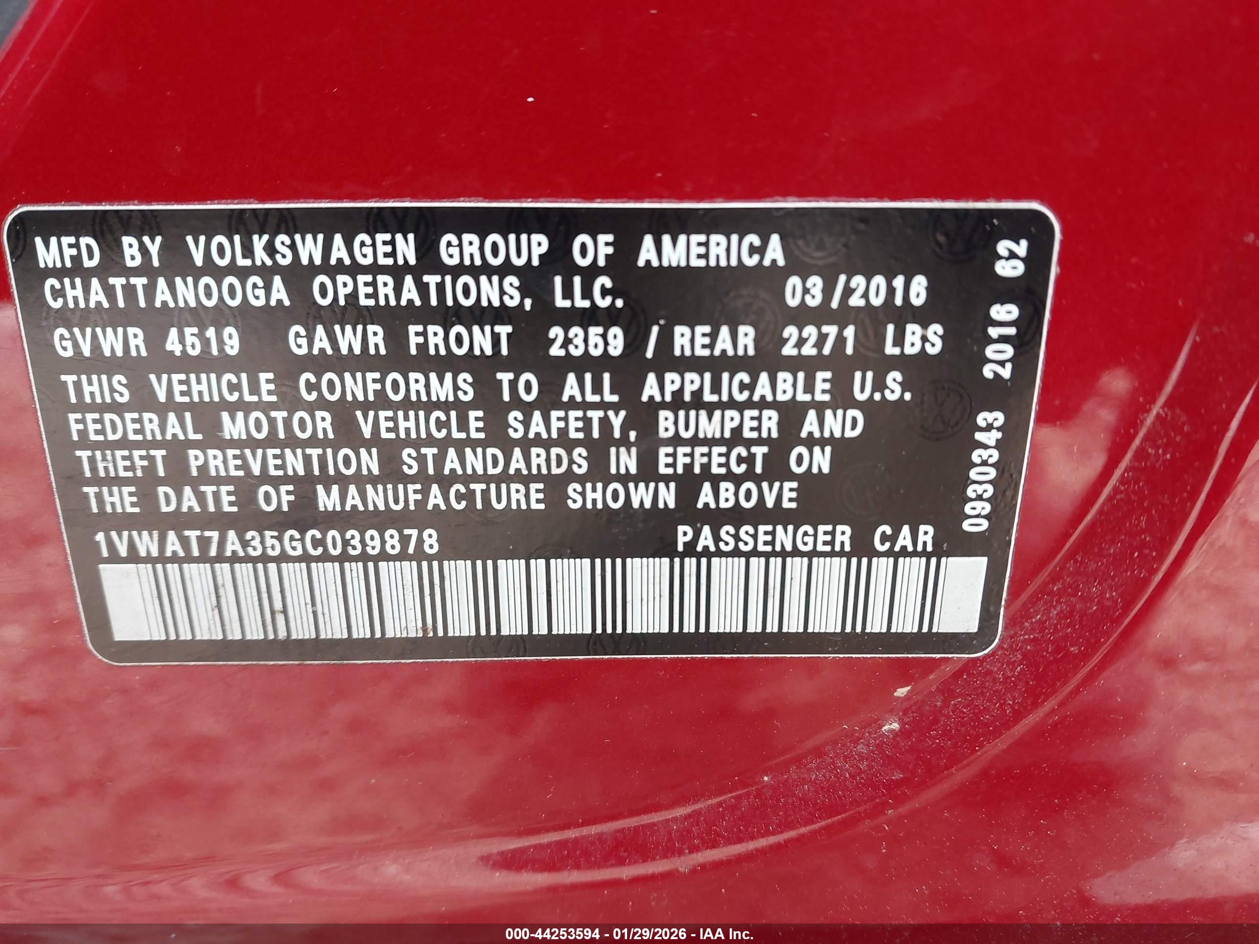 VOLKSWAGEN PASSAT image 9