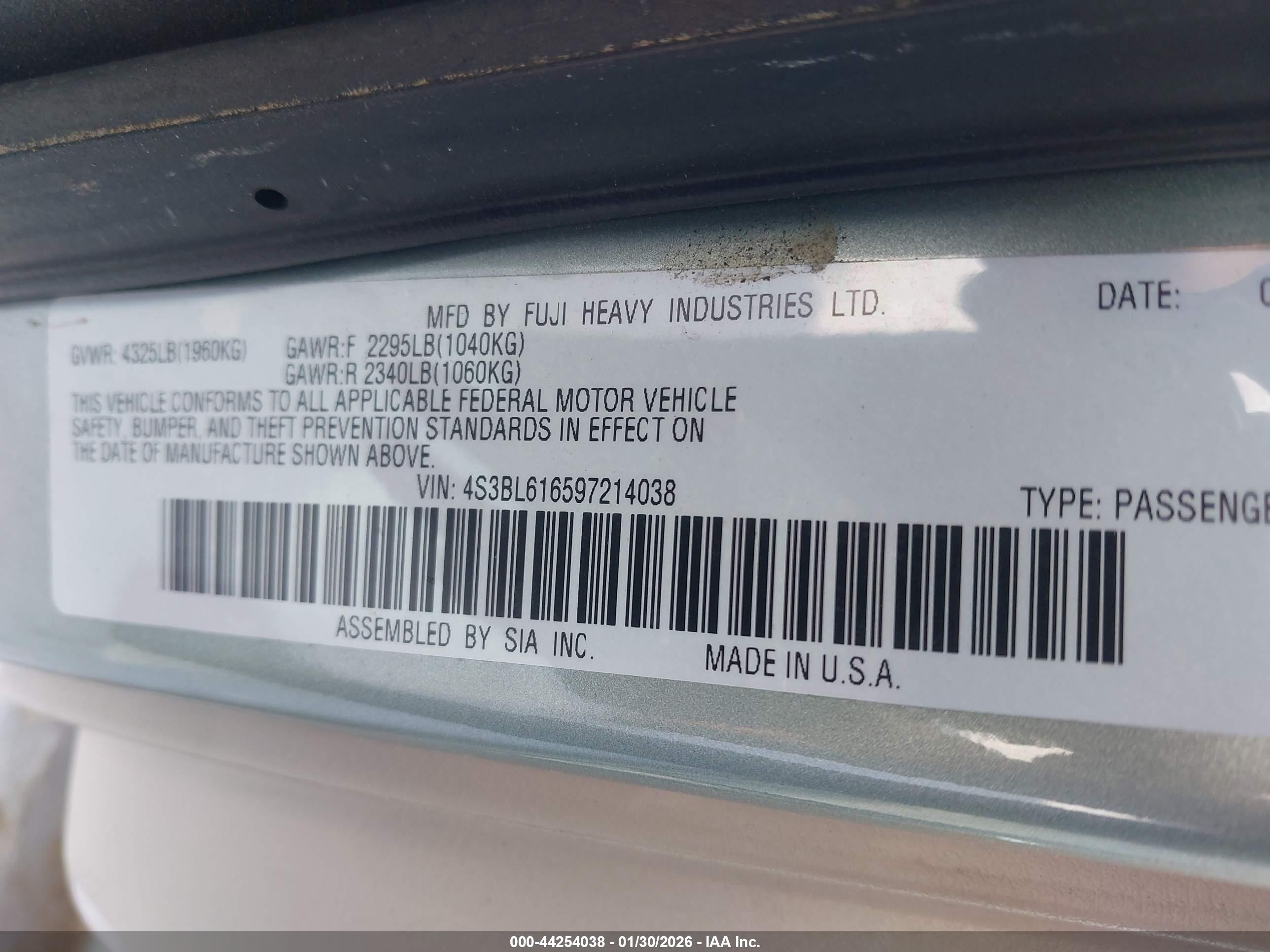 SUBARU LEGACY image 9