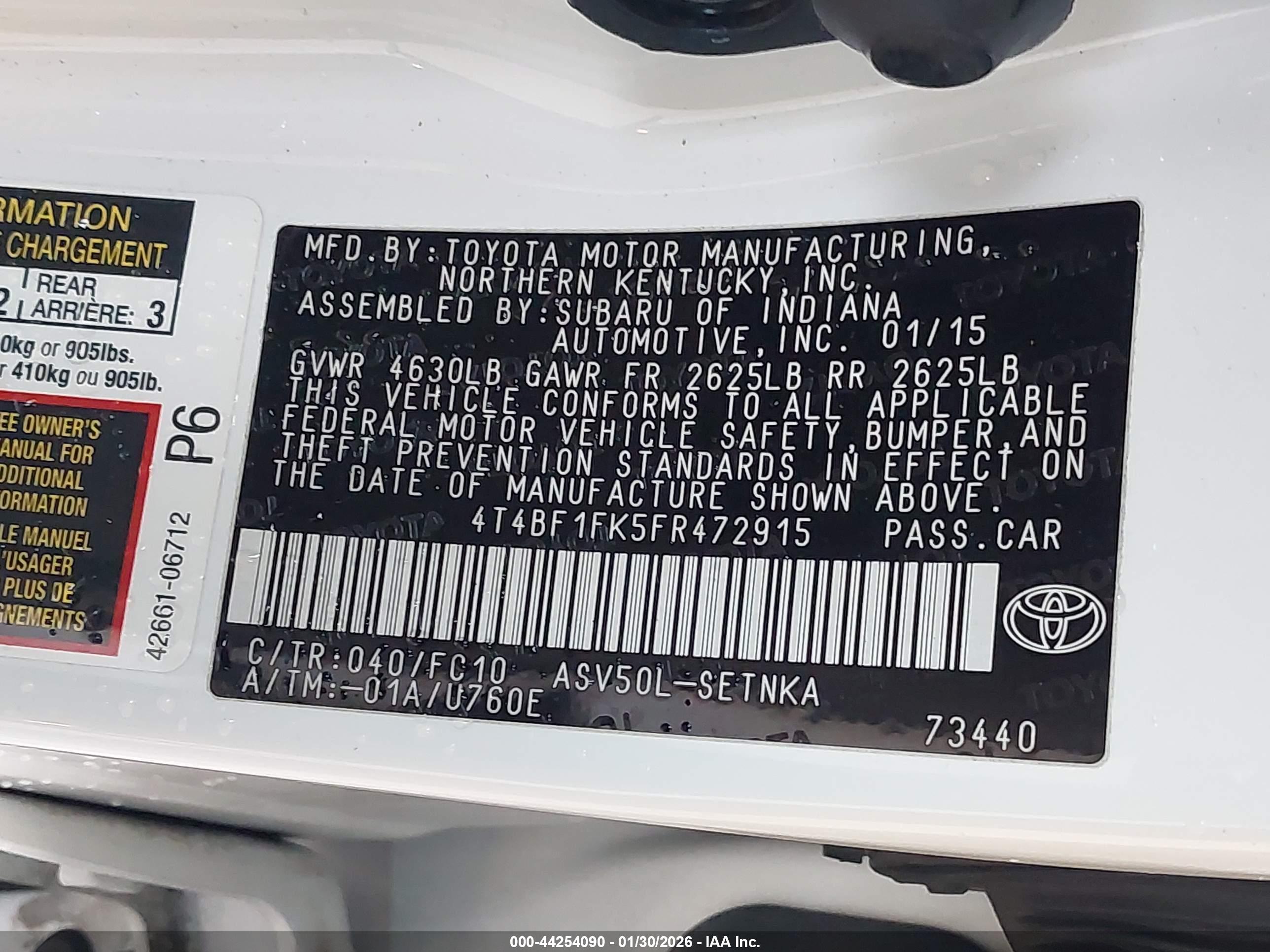 TOYOTA CAMRY image 9