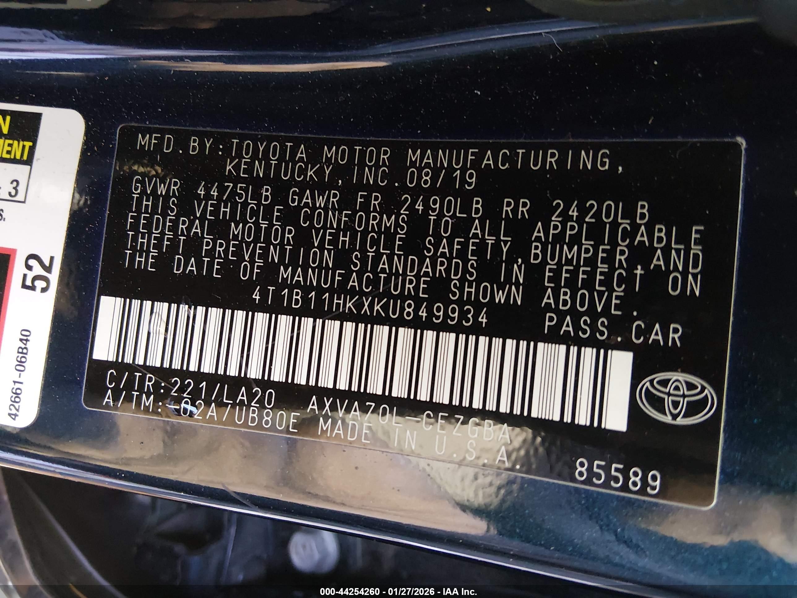 TOYOTA CAMRY image 9