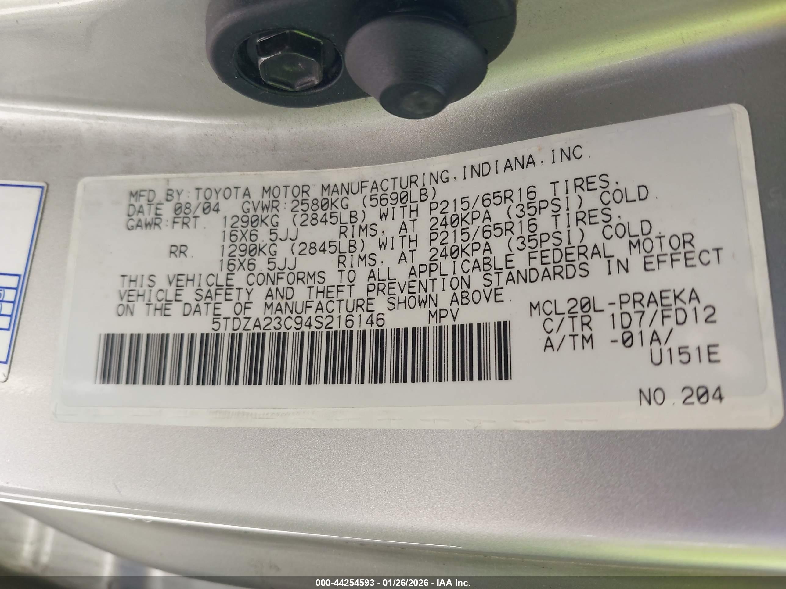 TOYOTA SIENNA image 9