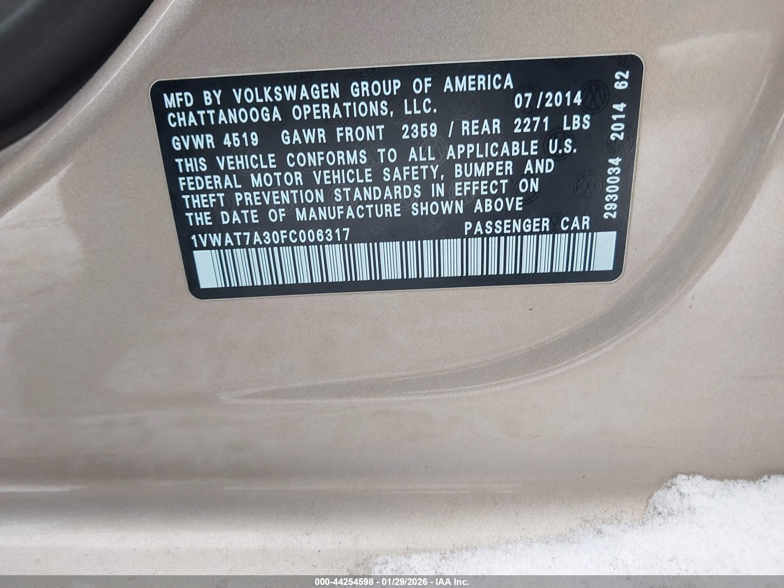 VOLKSWAGEN PASSAT image 9