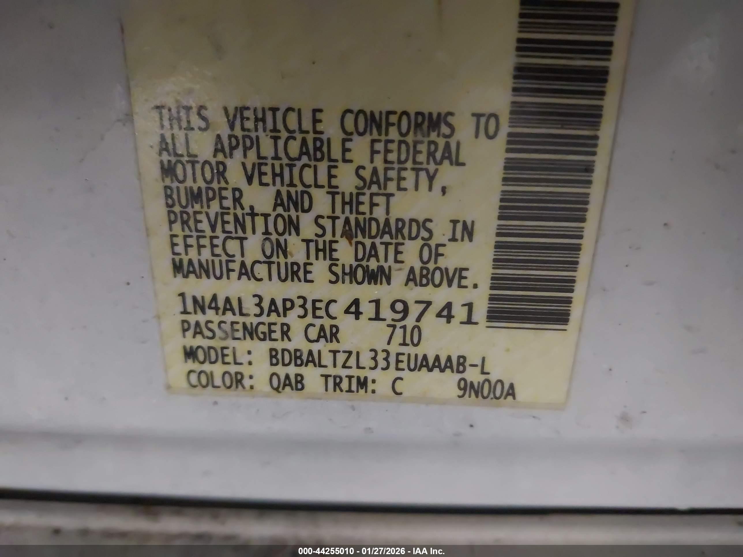 NISSAN ALTIMA image 9