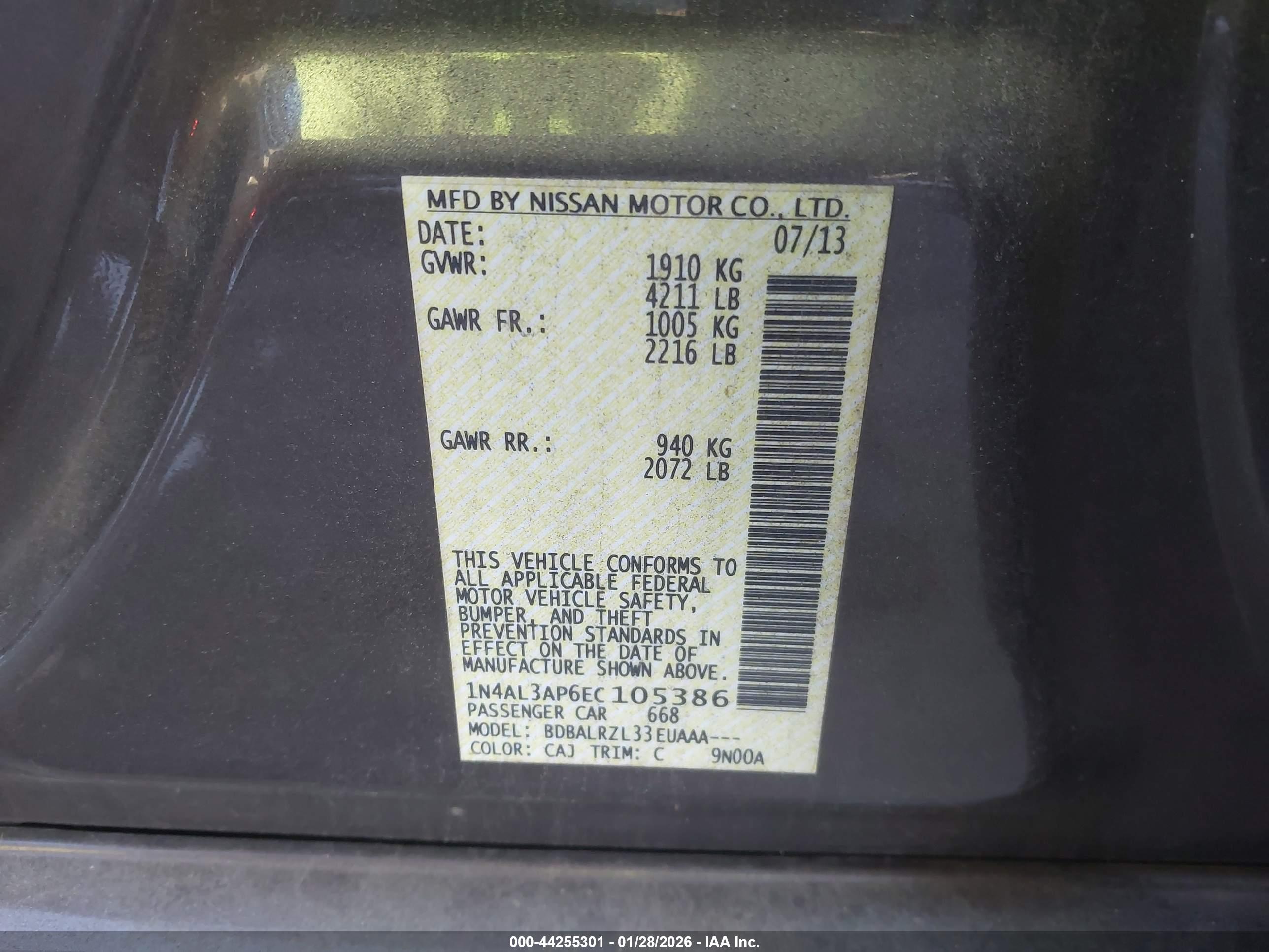 NISSAN ALTIMA image 9