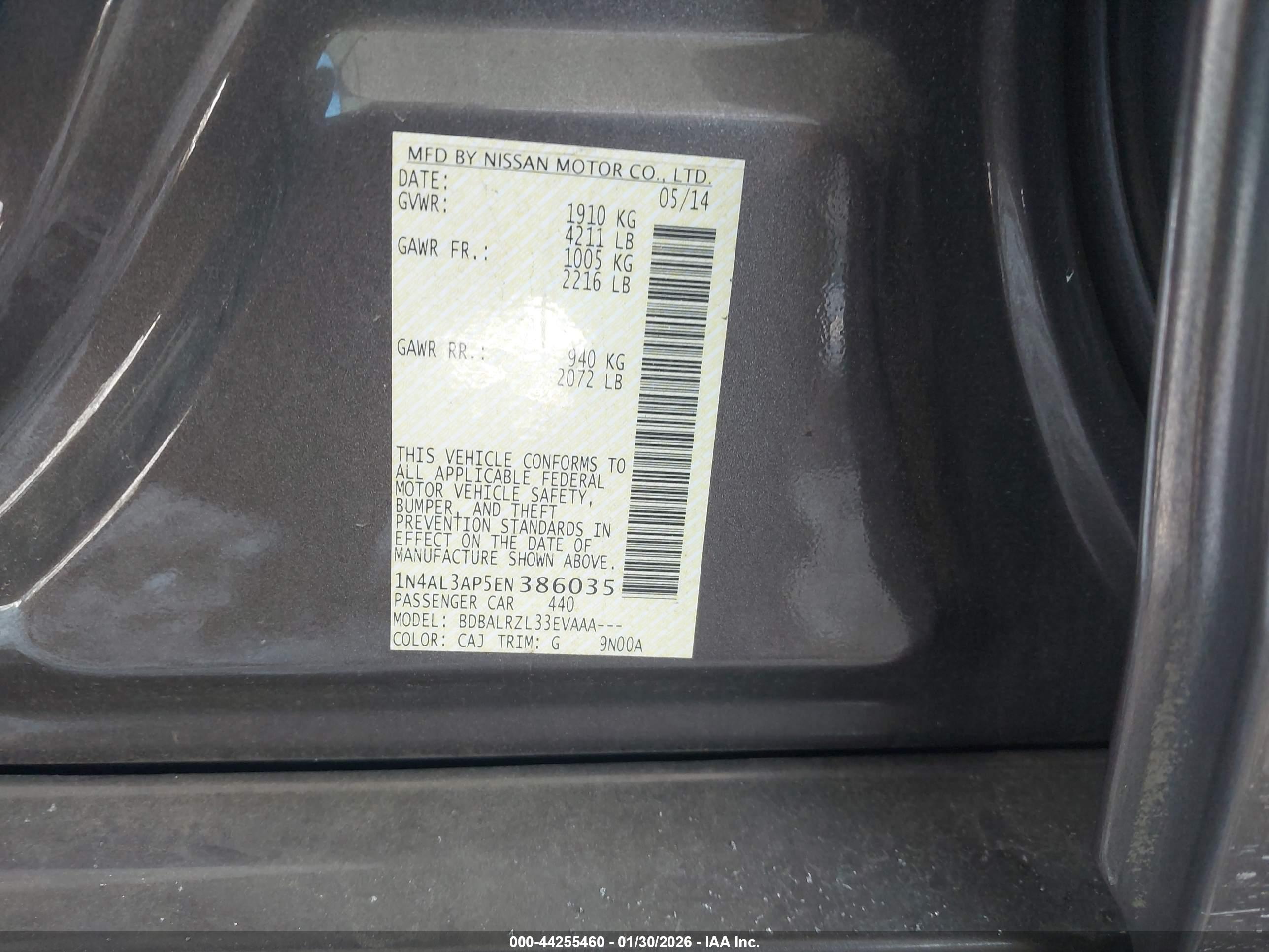 NISSAN ALTIMA image 9