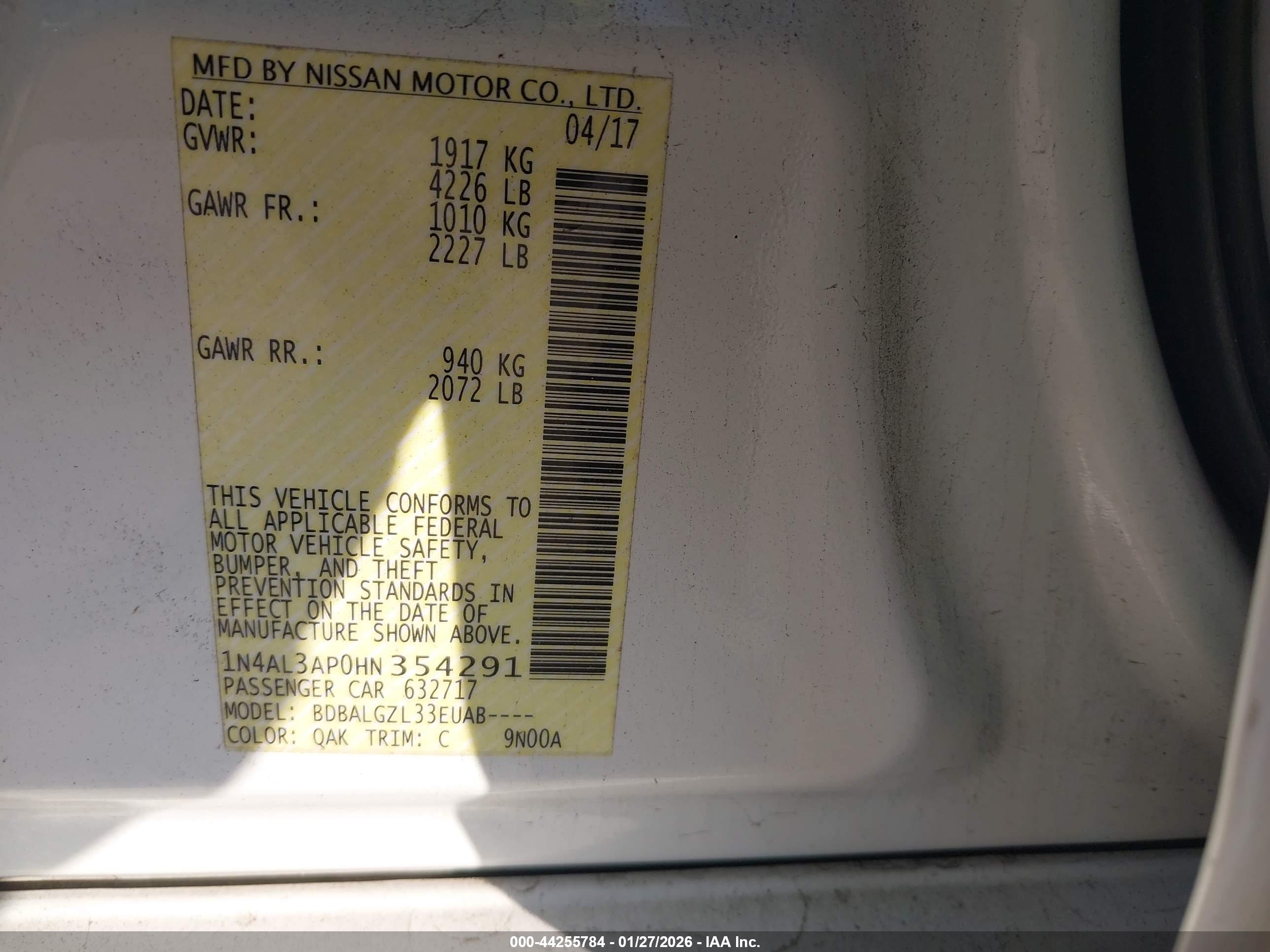 NISSAN ALTIMA image 9