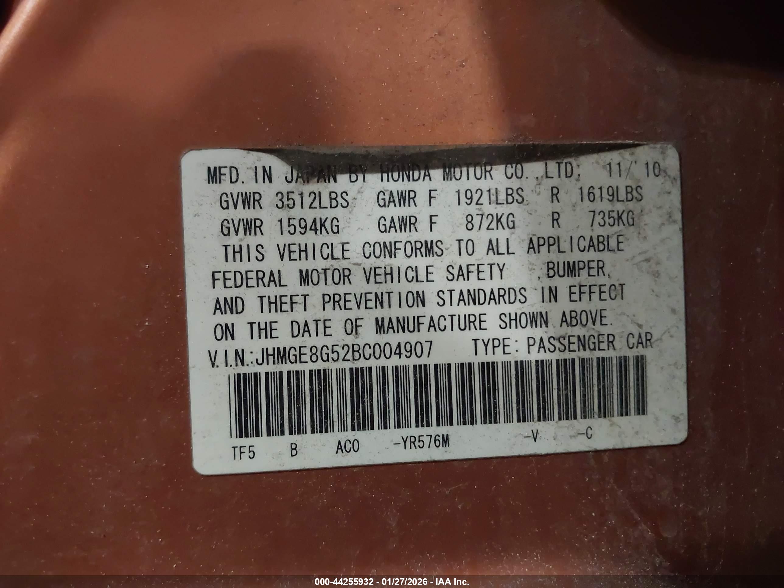 HONDA FIT image 9