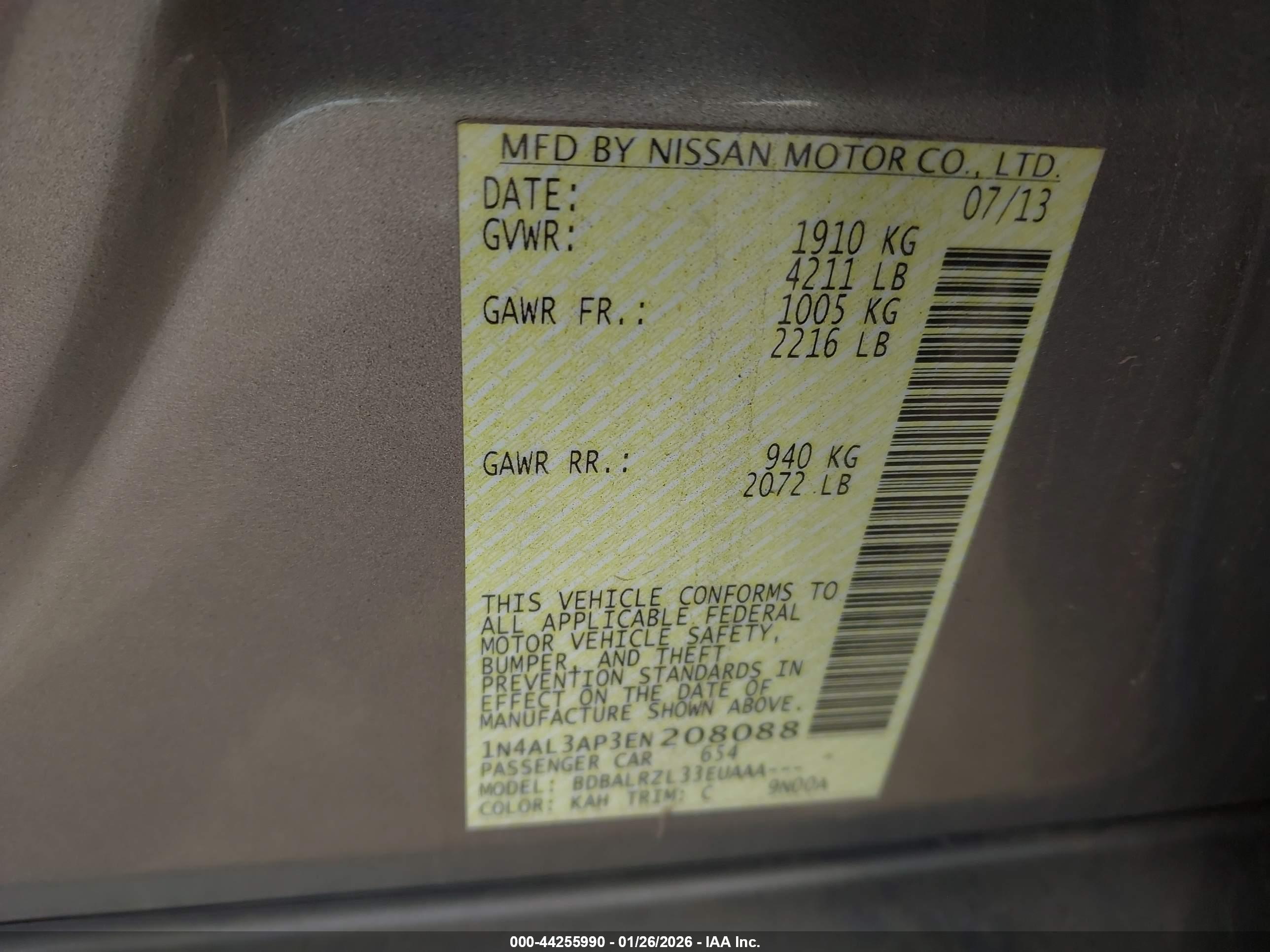 NISSAN ALTIMA image 9