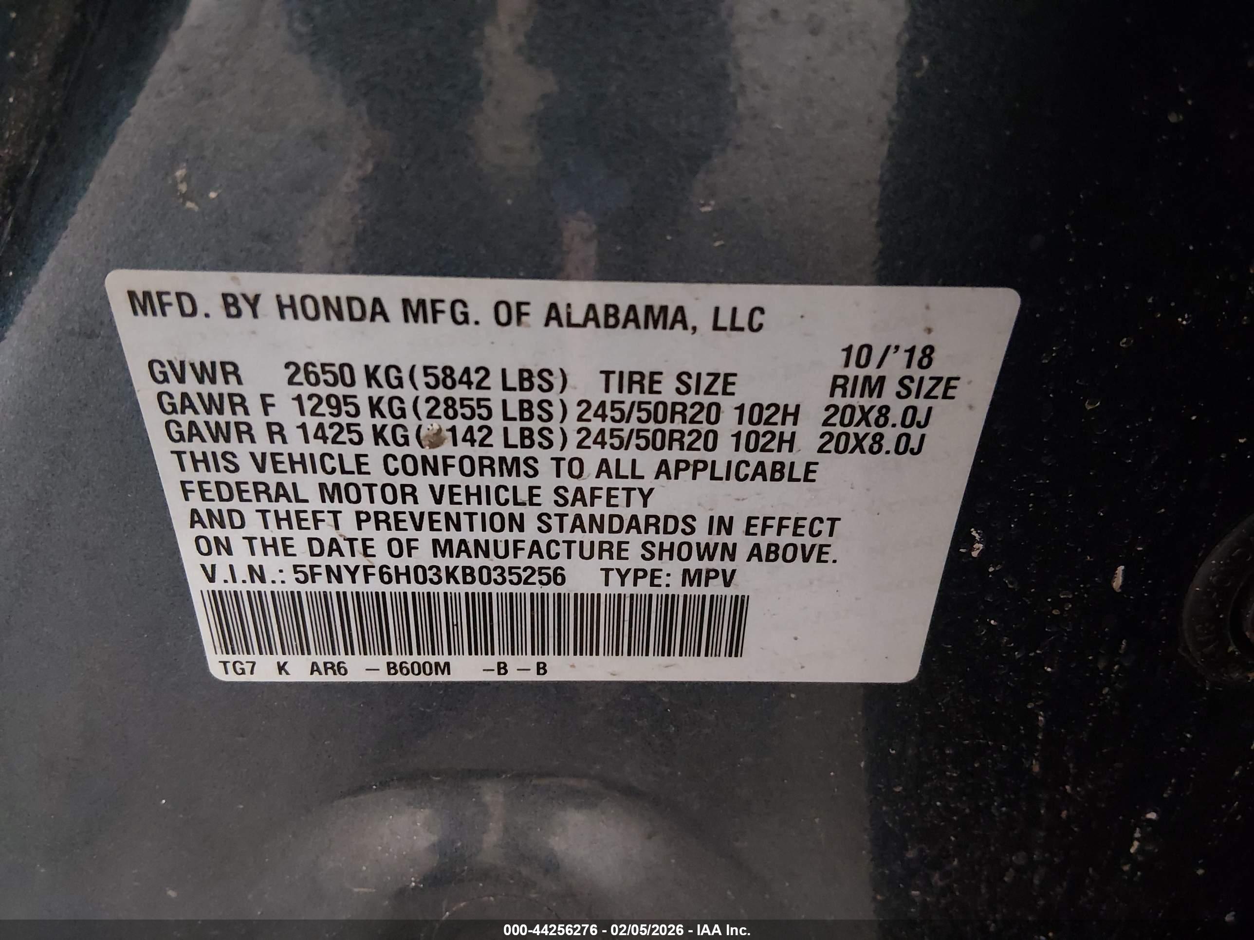 HONDA PILOT image 9