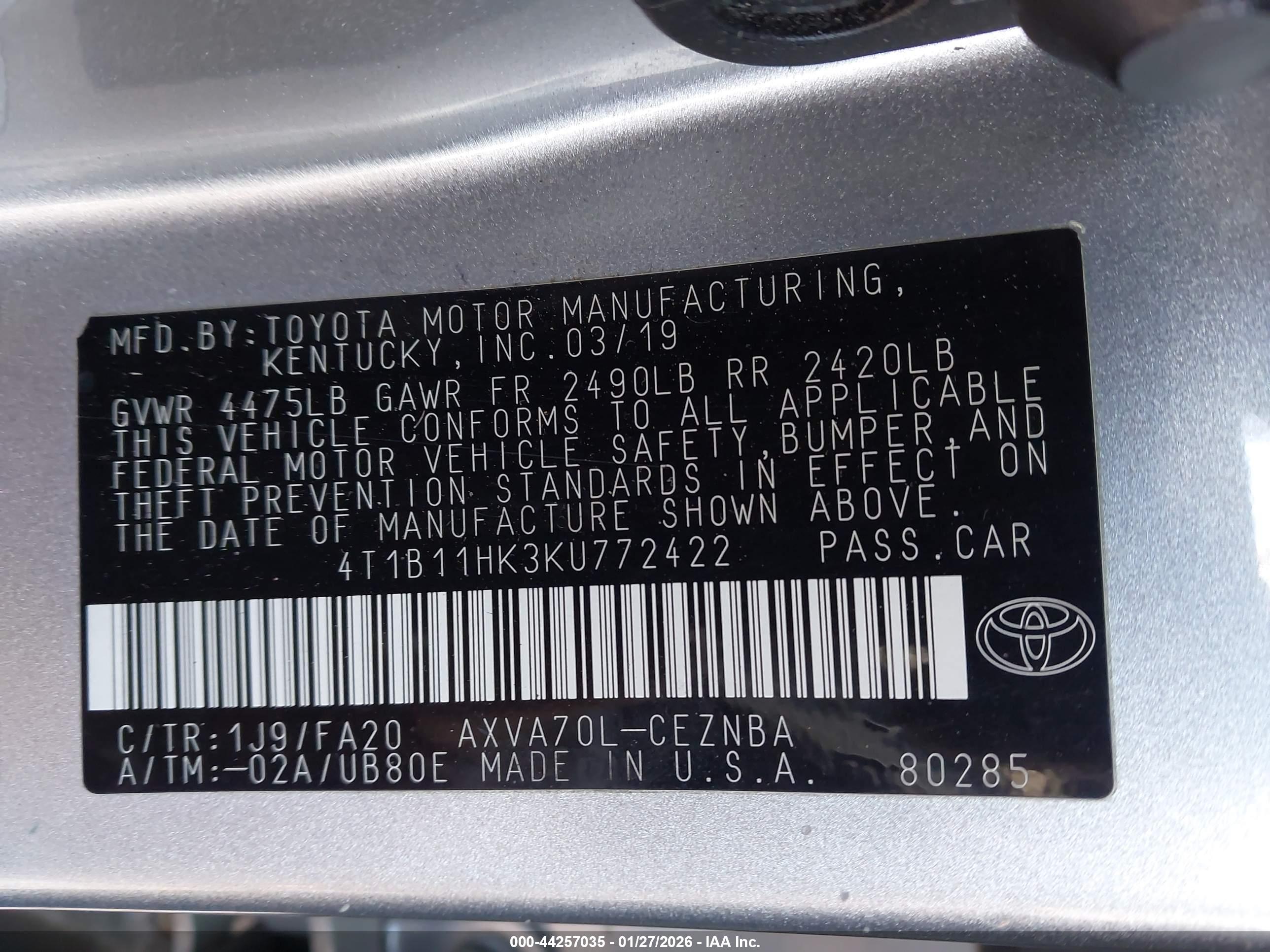 TOYOTA CAMRY image 9
