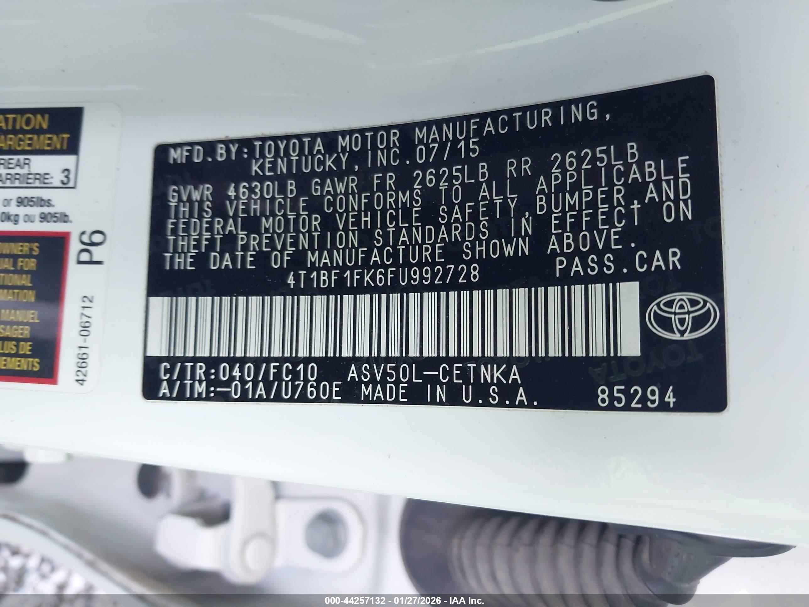 TOYOTA CAMRY image 9