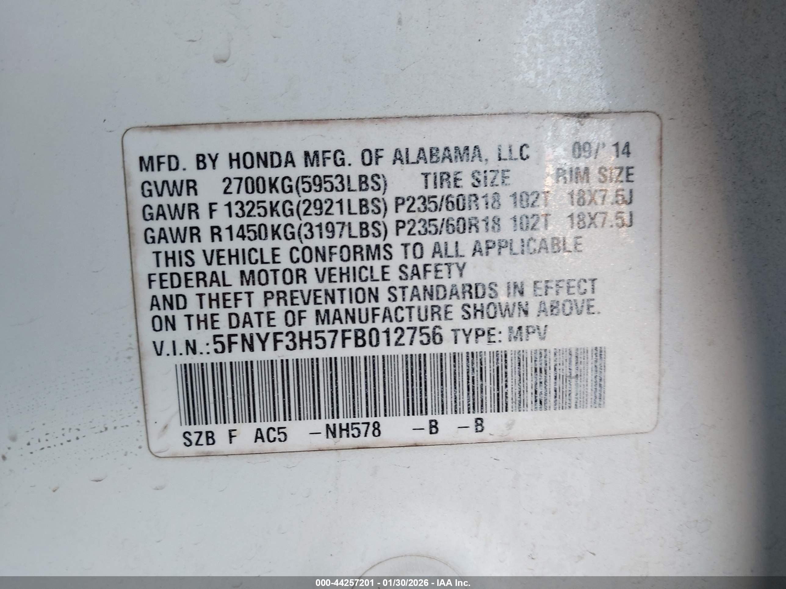 HONDA PILOT image 9
