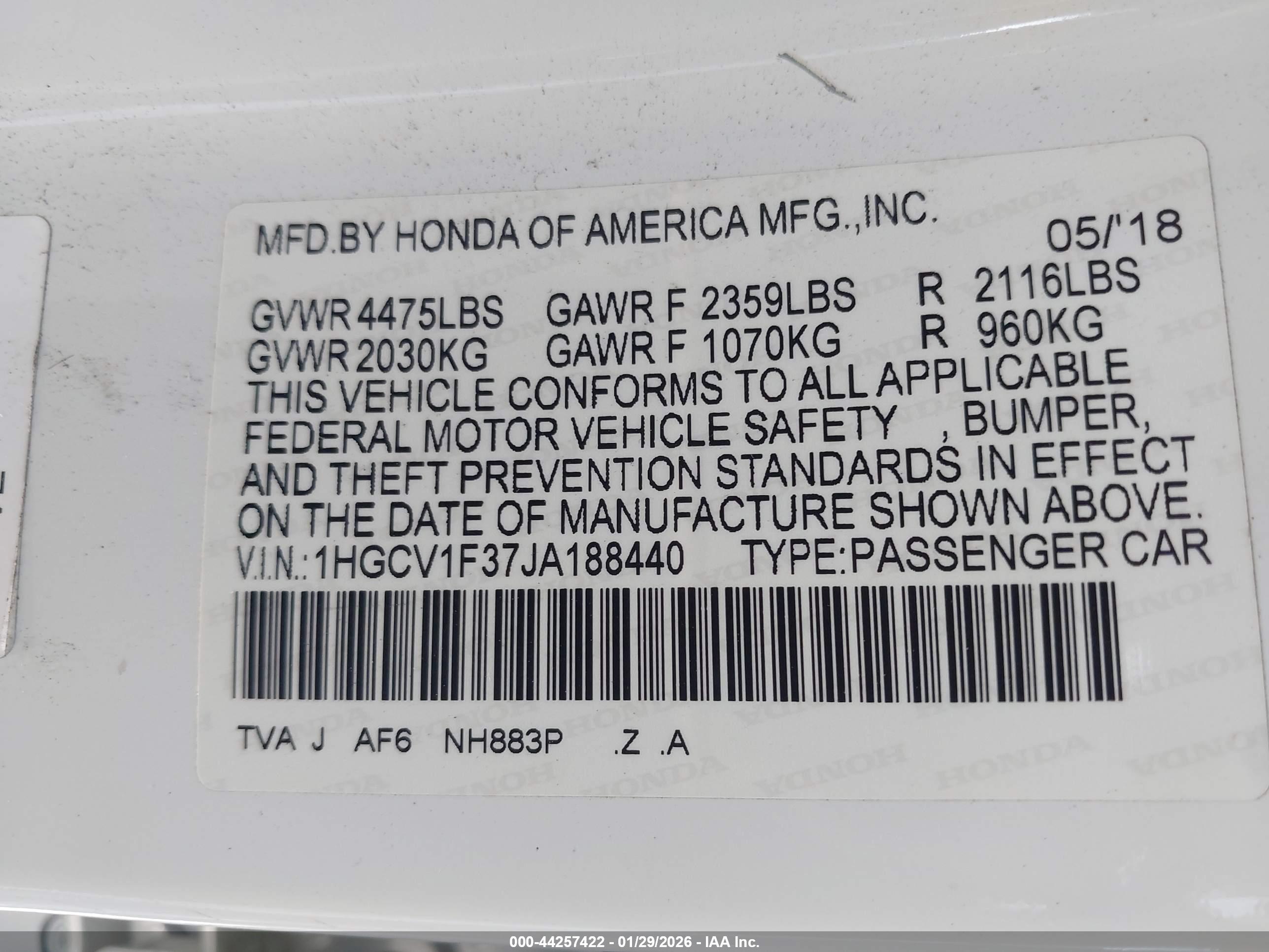 HONDA ACCORD image 9