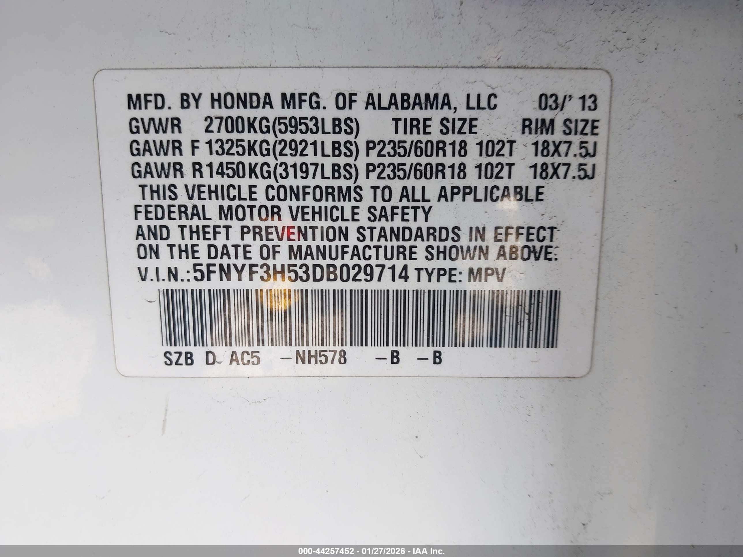 HONDA PILOT image 9