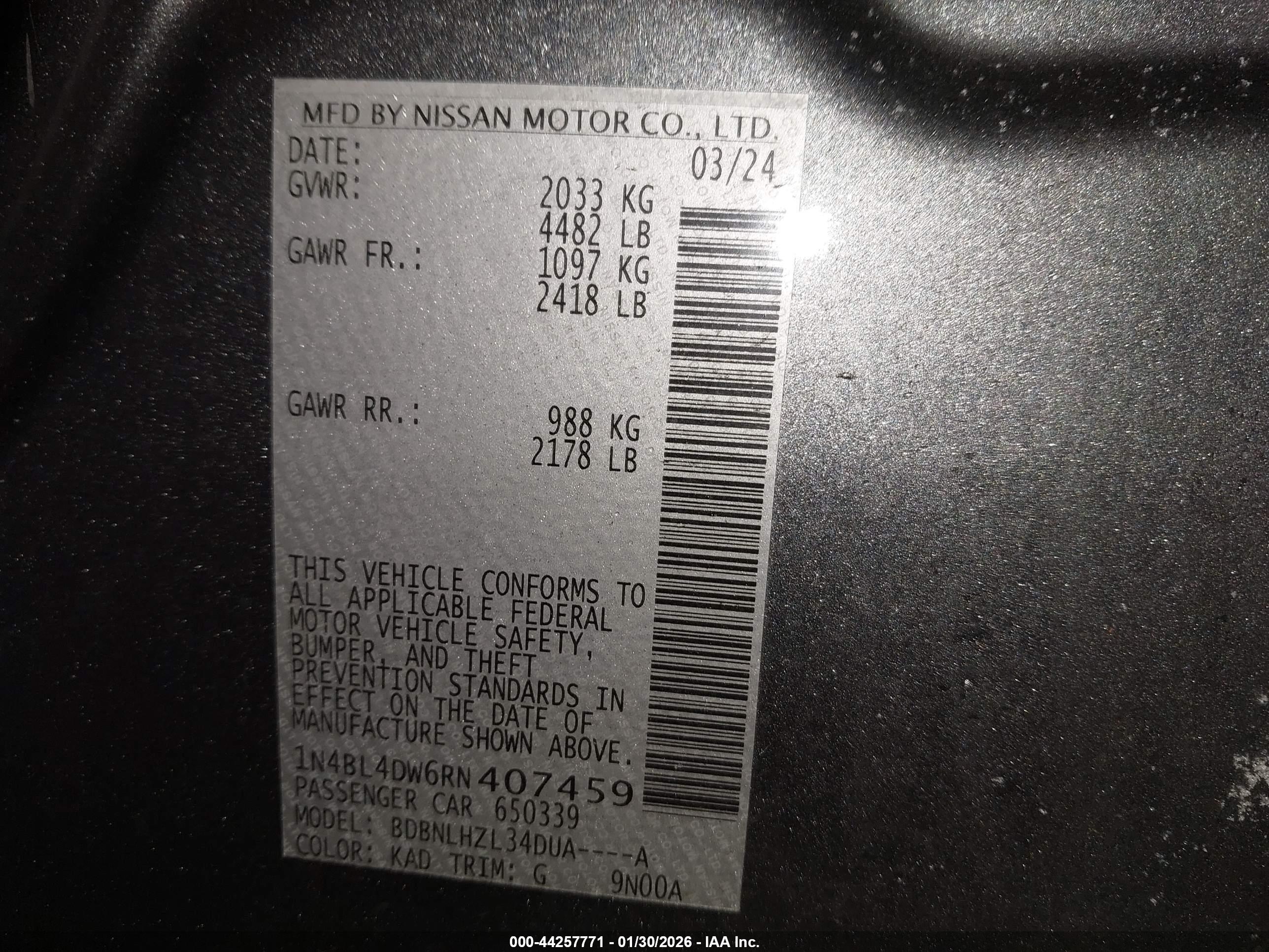NISSAN ALTIMA image 9