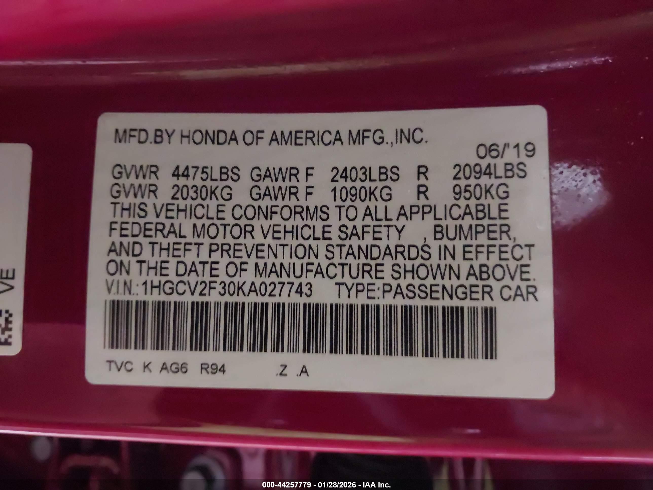 HONDA ACCORD image 9