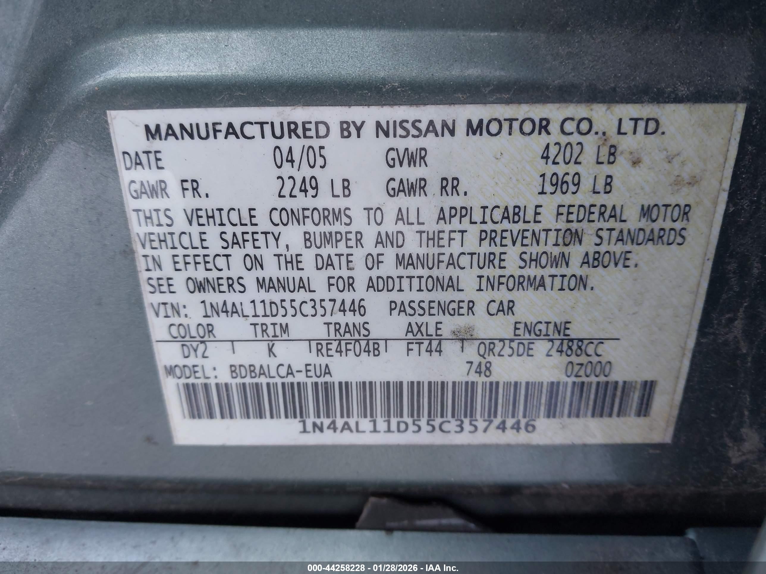 NISSAN ALTIMA image 9
