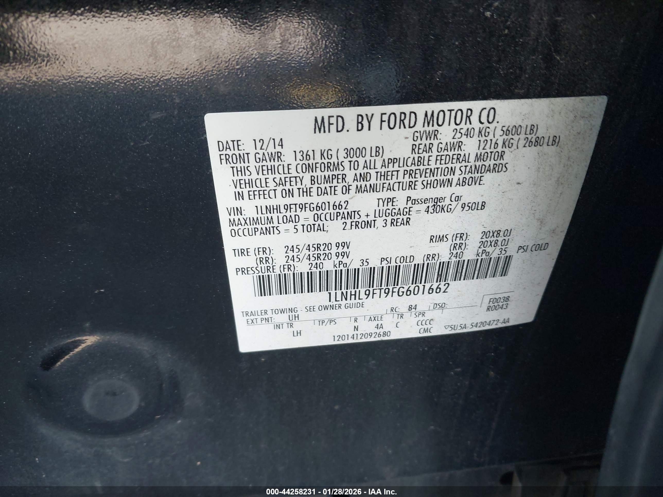 LINCOLN MKS image 9
