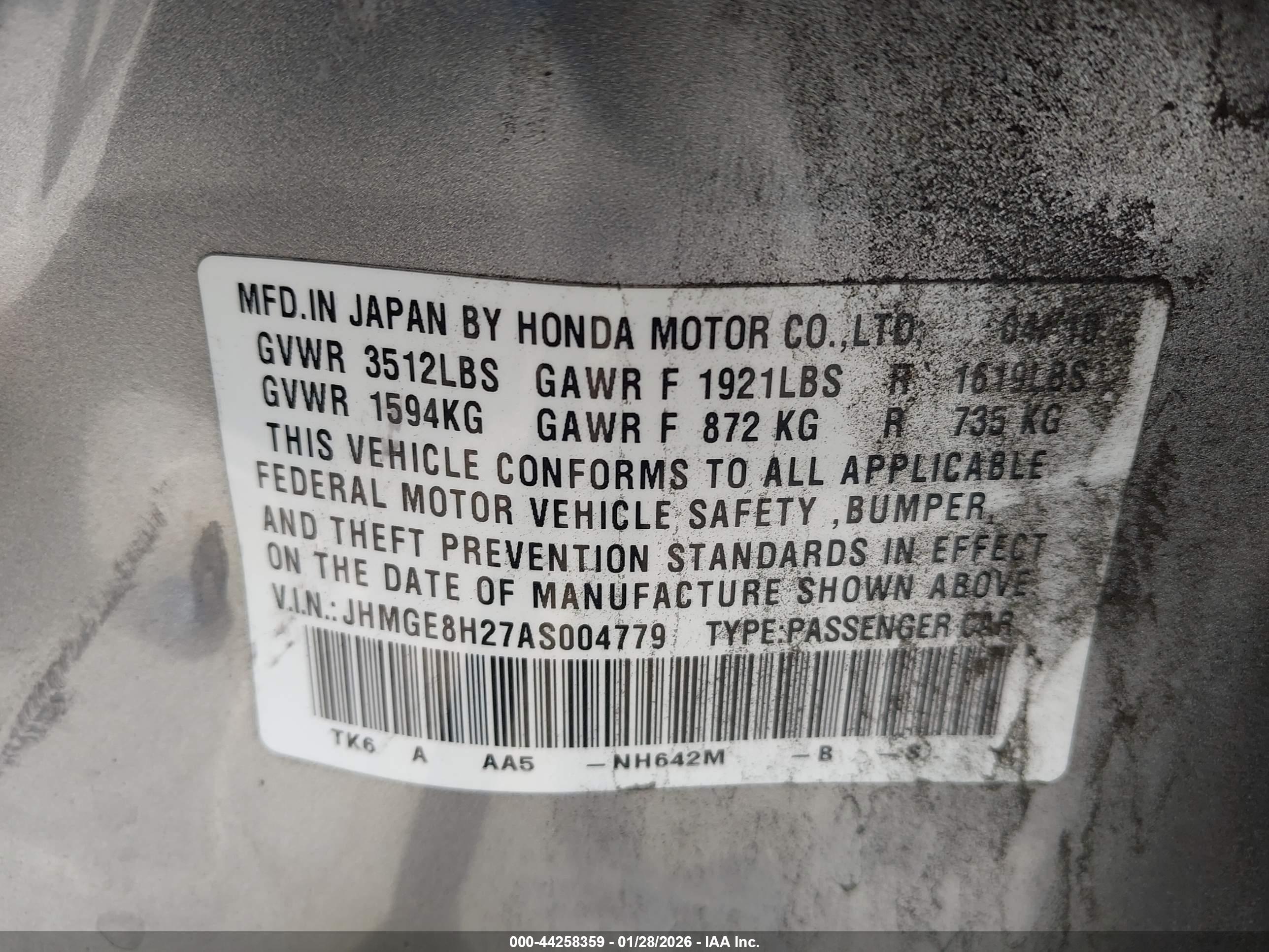 HONDA FIT image 9