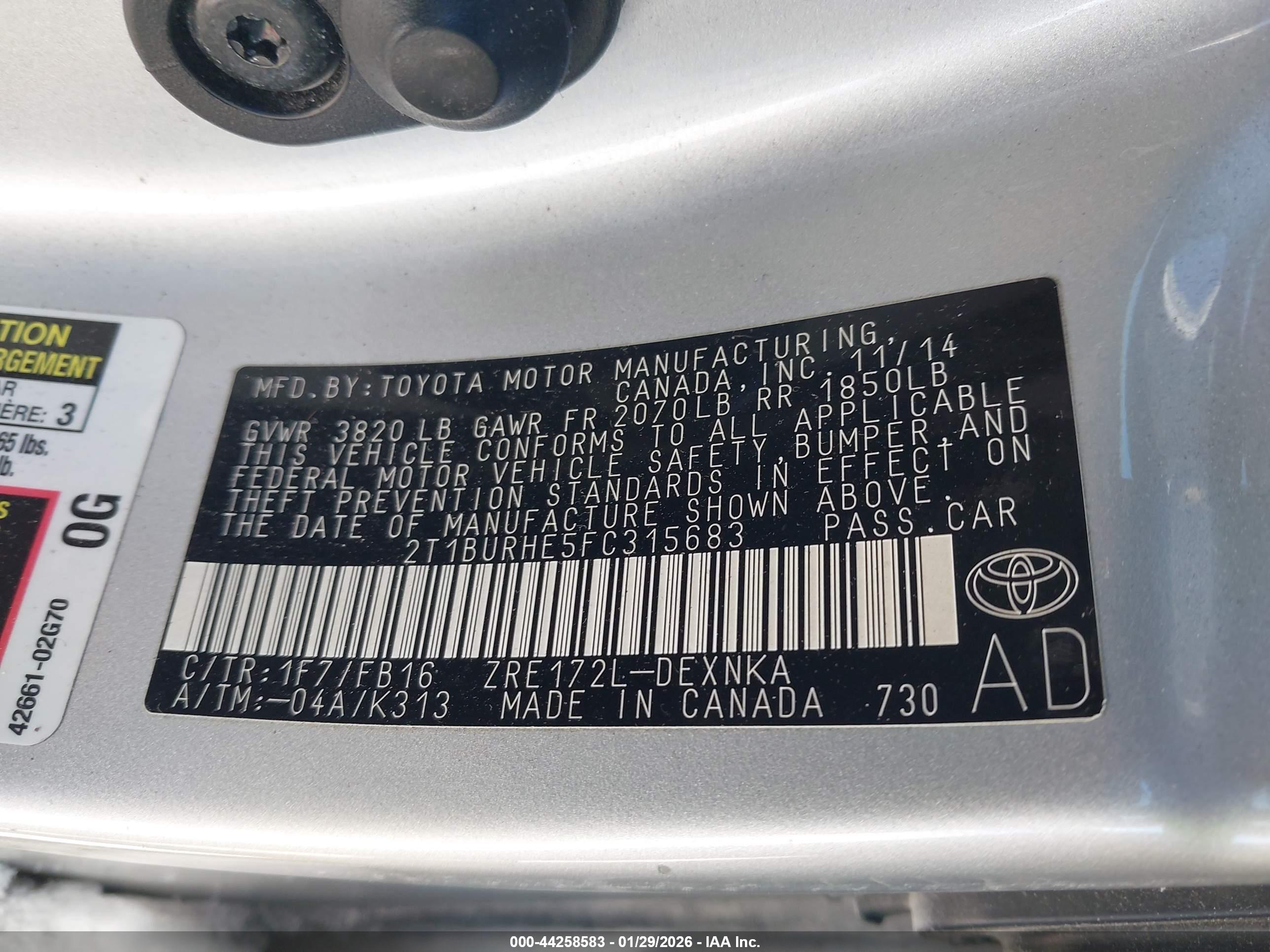 TOYOTA COROLLA image 9