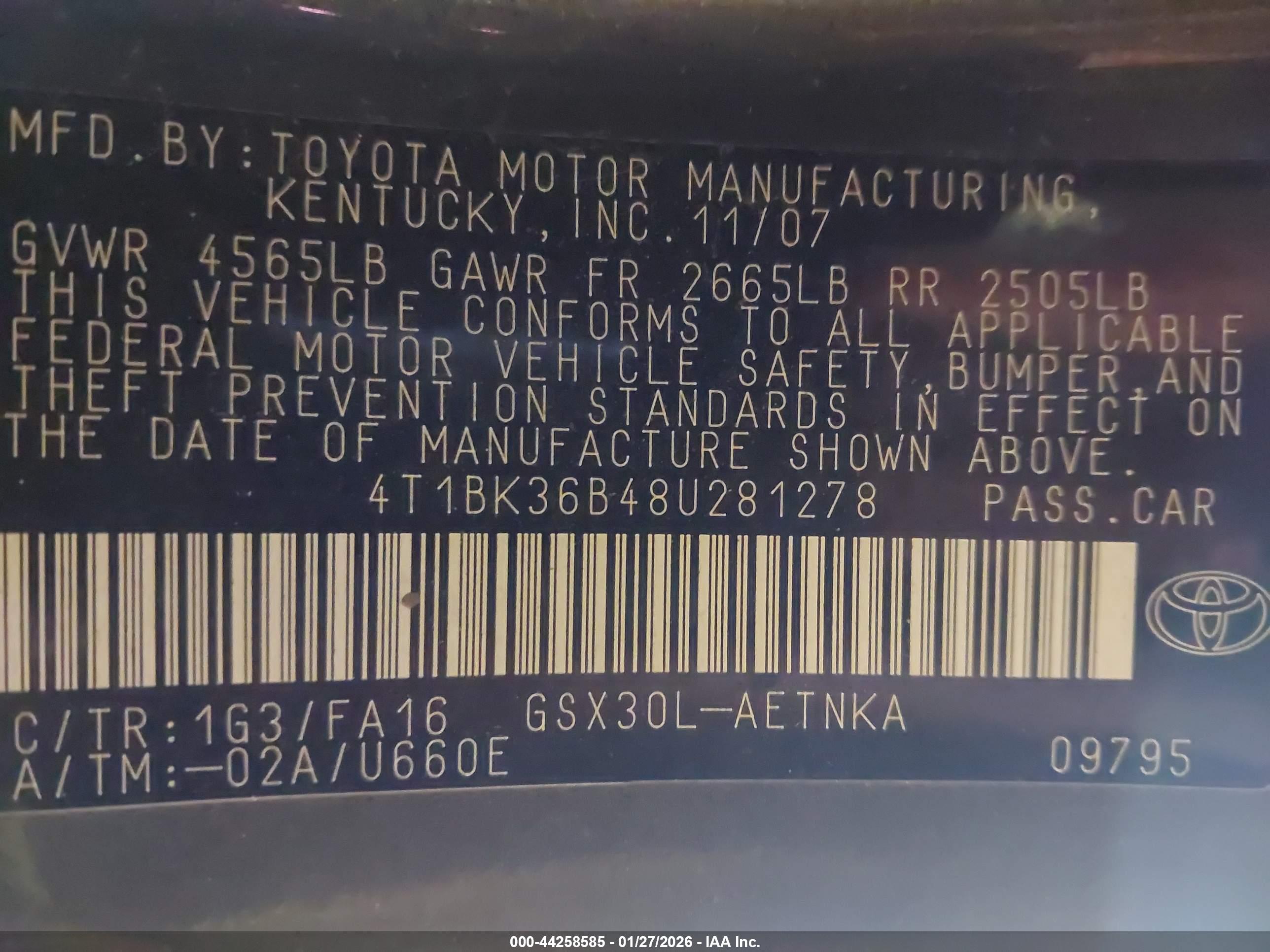 TOYOTA AVALON image 9
