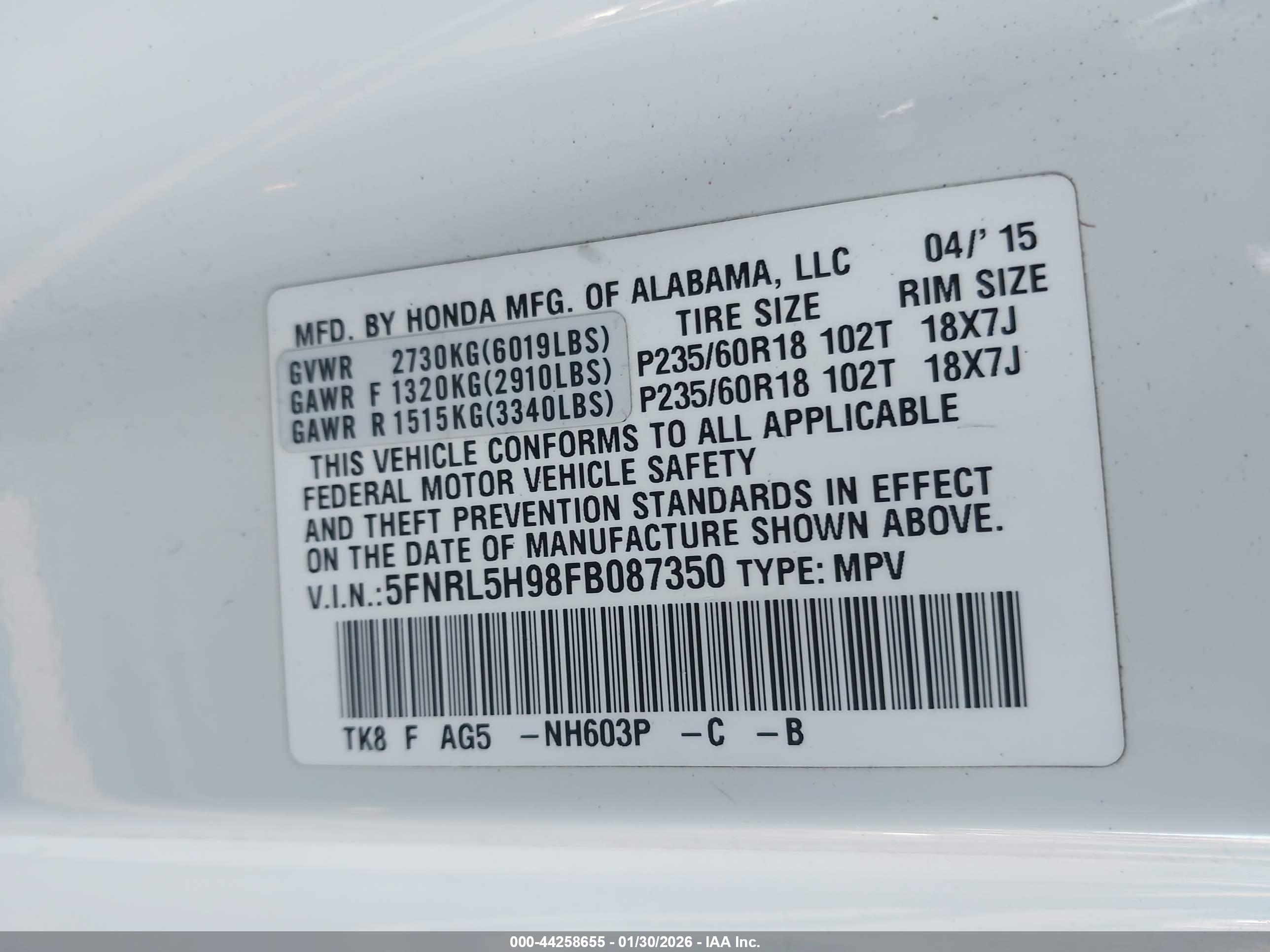 HONDA ODYSSEY image 9