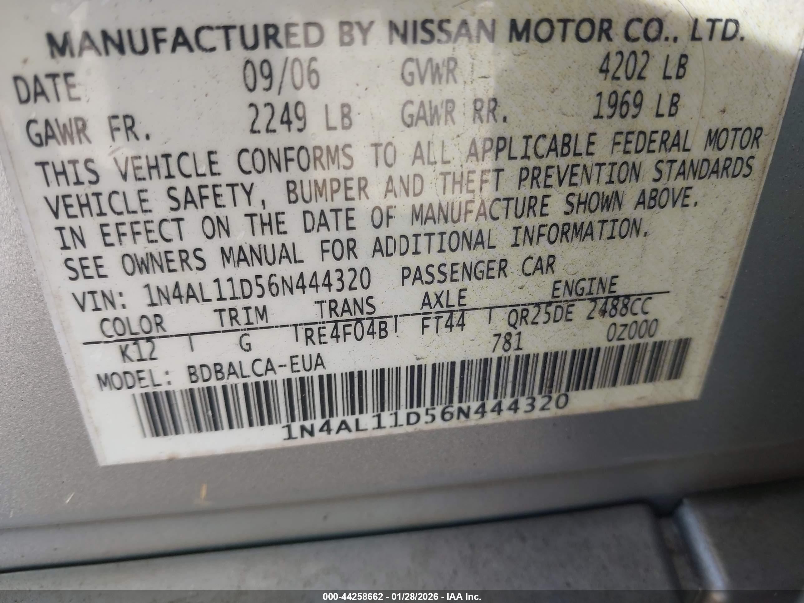 NISSAN ALTIMA image 9