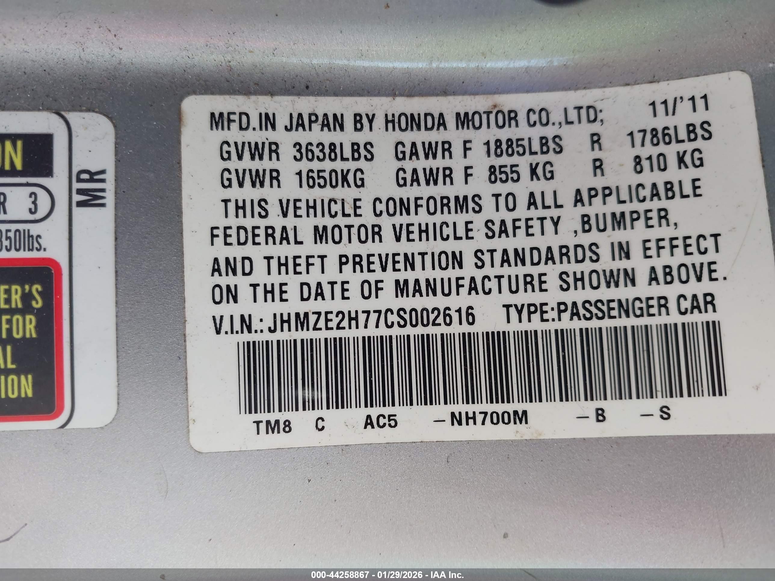 HONDA INSIGHT image 9