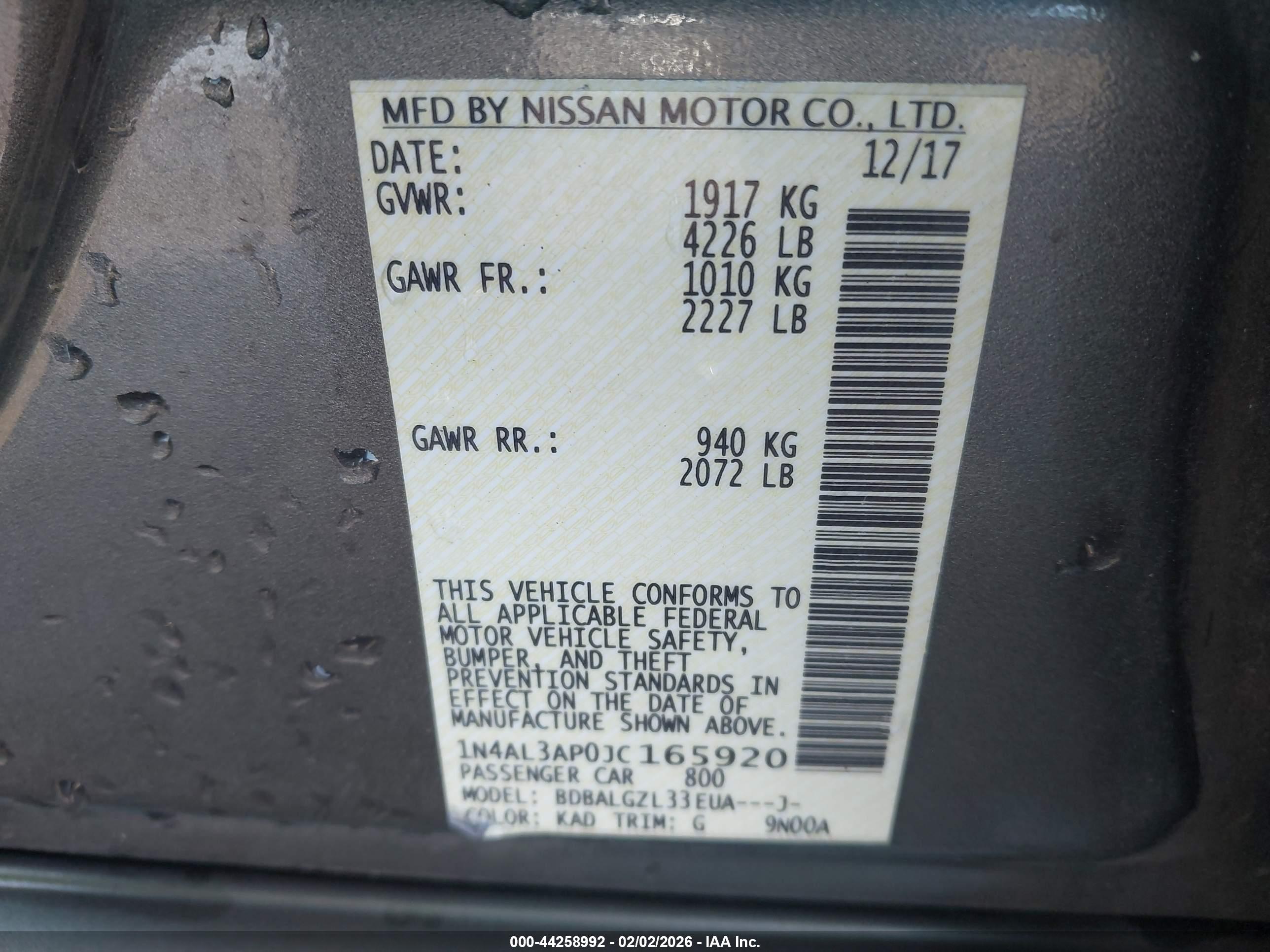 NISSAN ALTIMA image 9