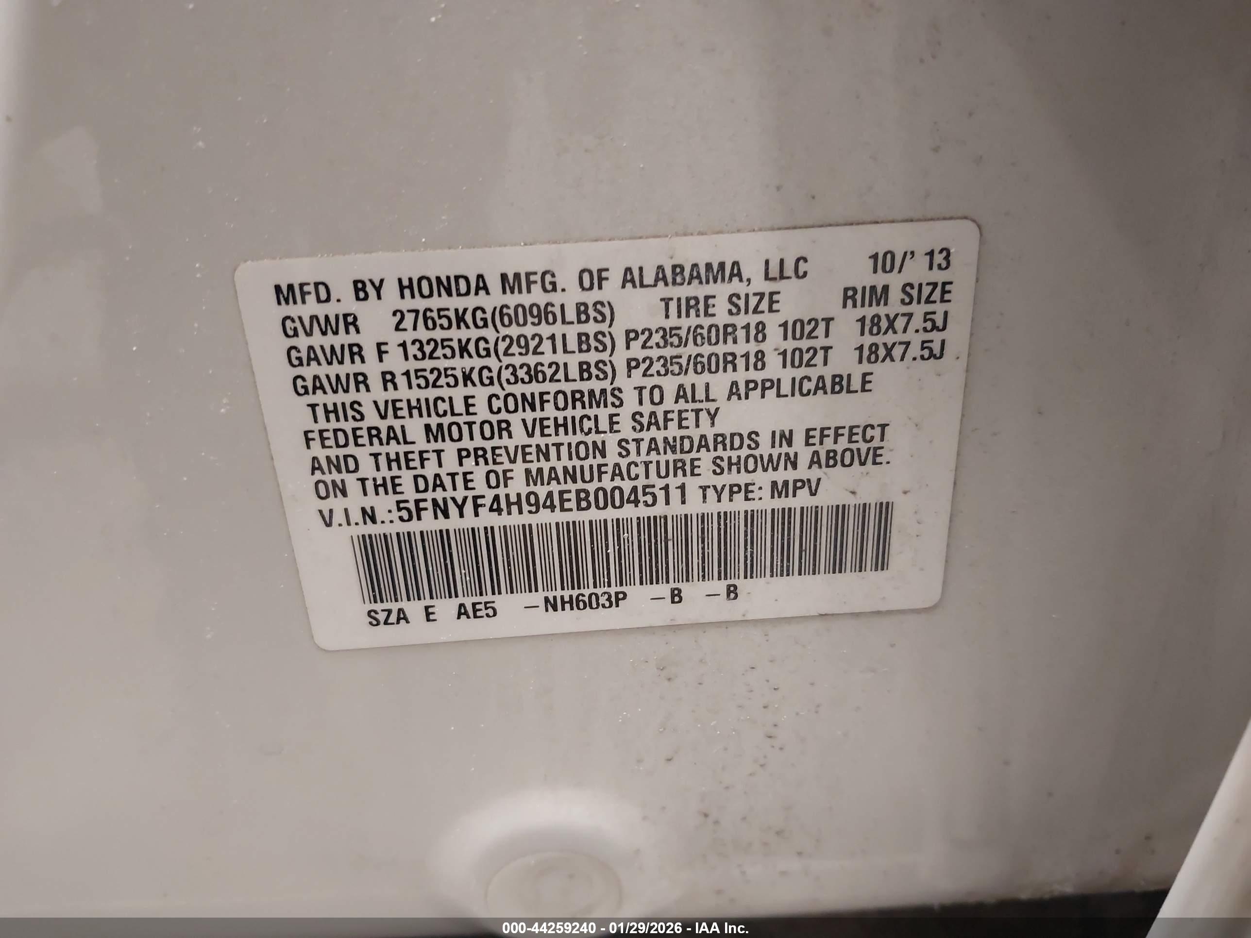 HONDA PILOT image 9