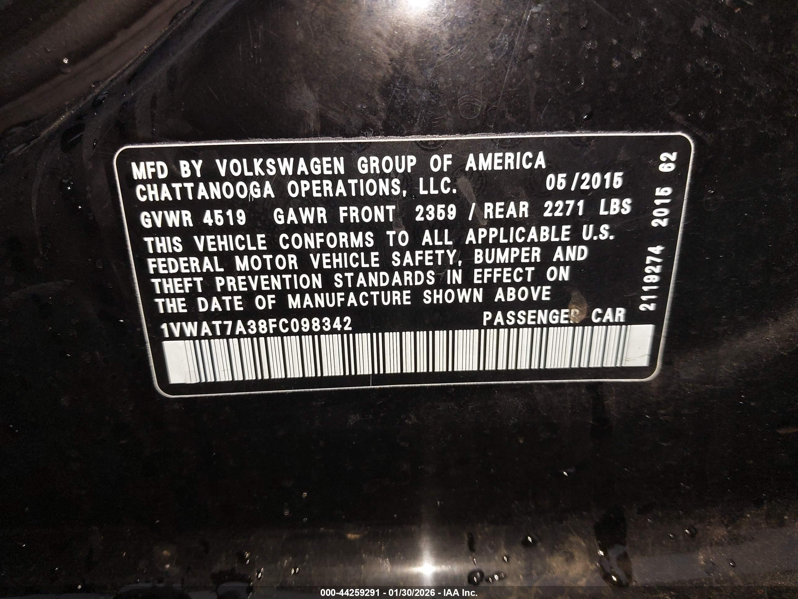 VOLKSWAGEN PASSAT image 9