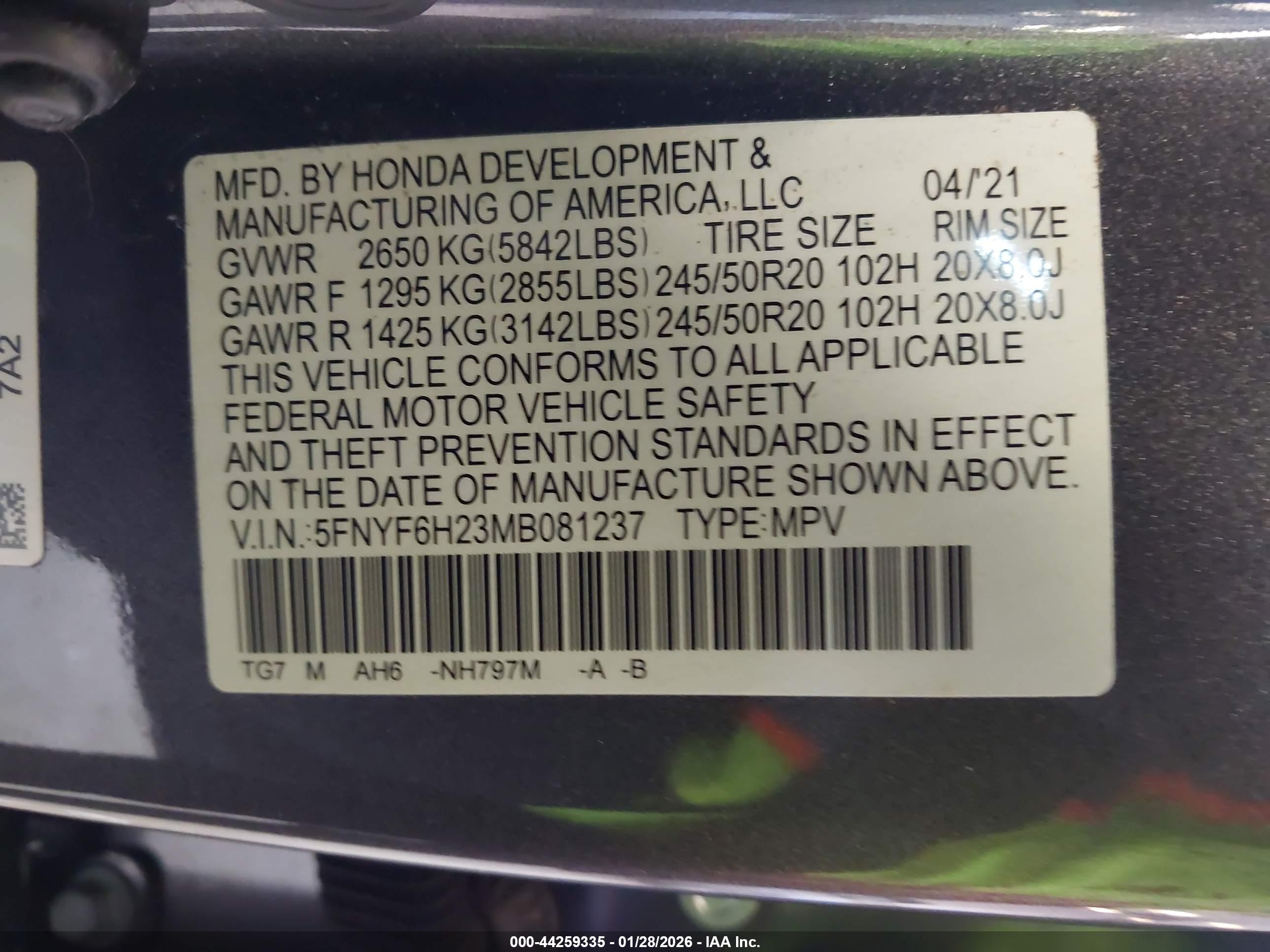 HONDA PILOT image 9