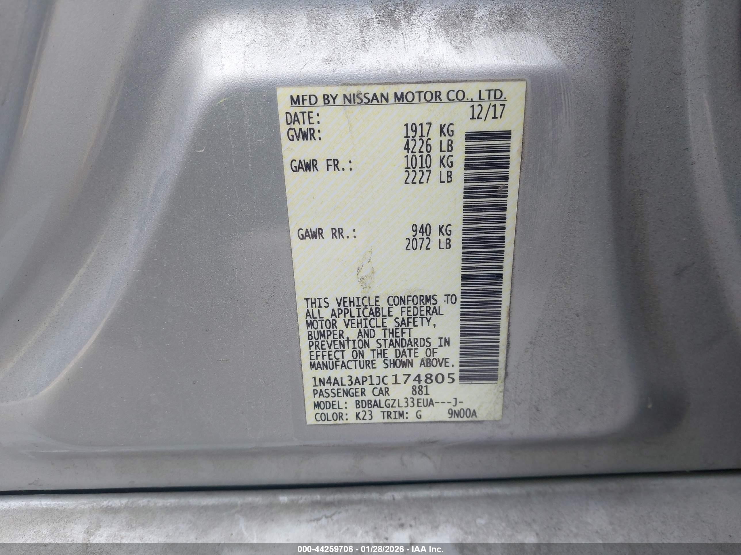 NISSAN ALTIMA image 9