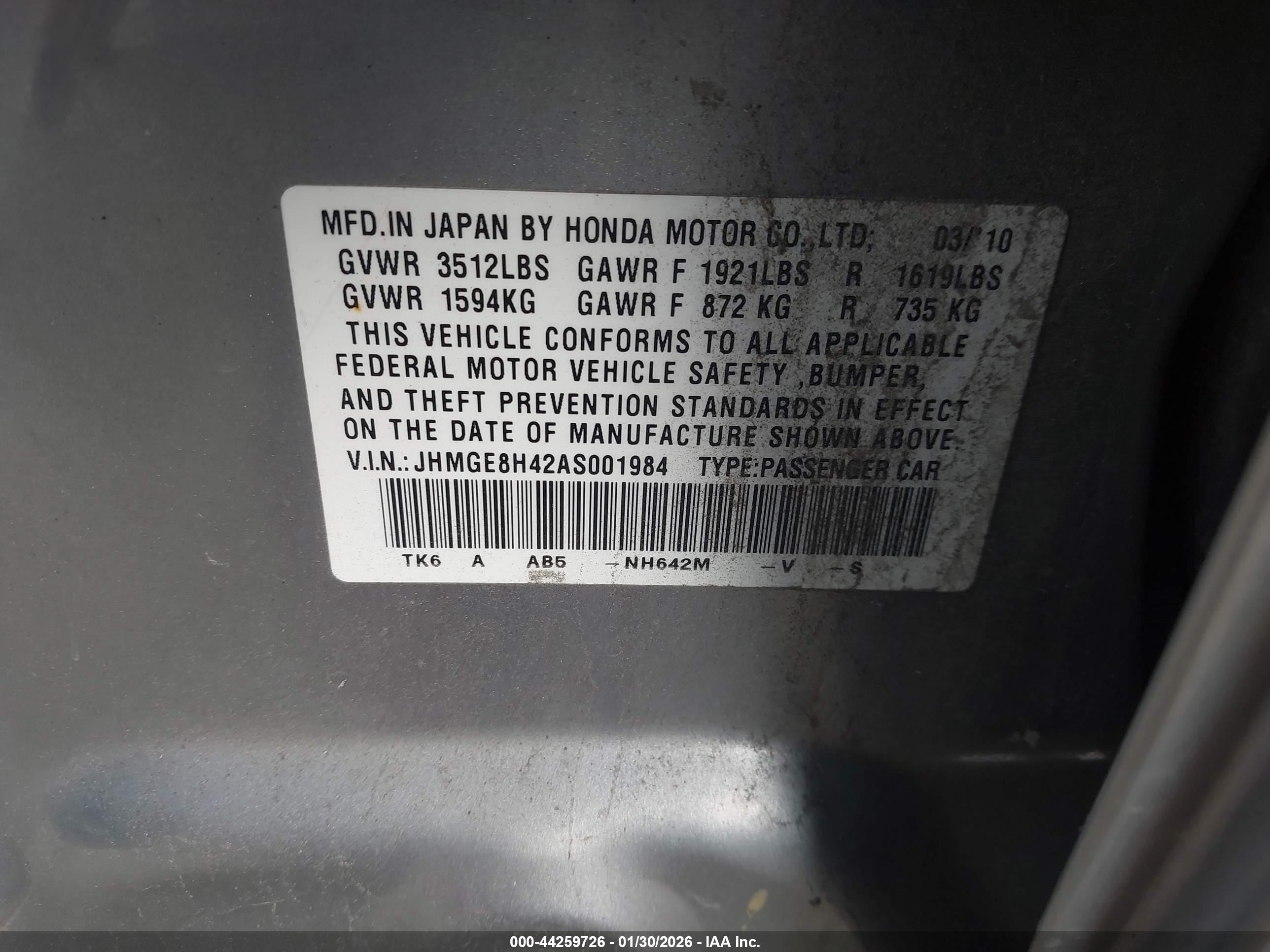 HONDA FIT image 9