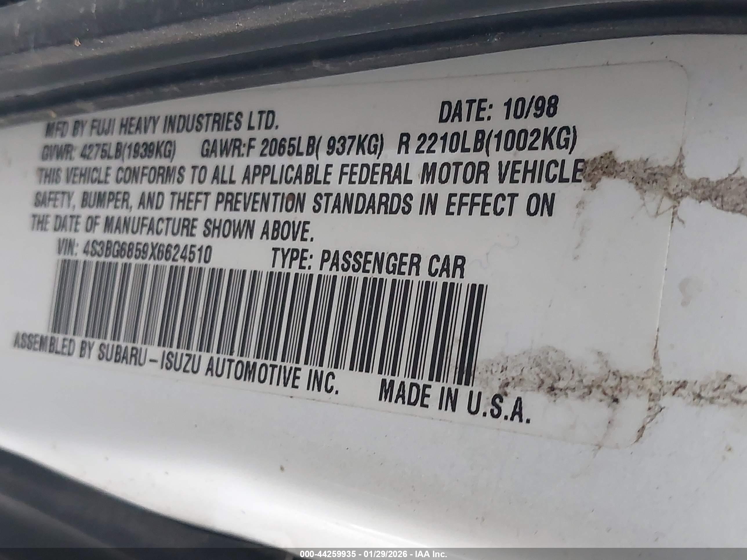 SUBARU LEGACY image 9