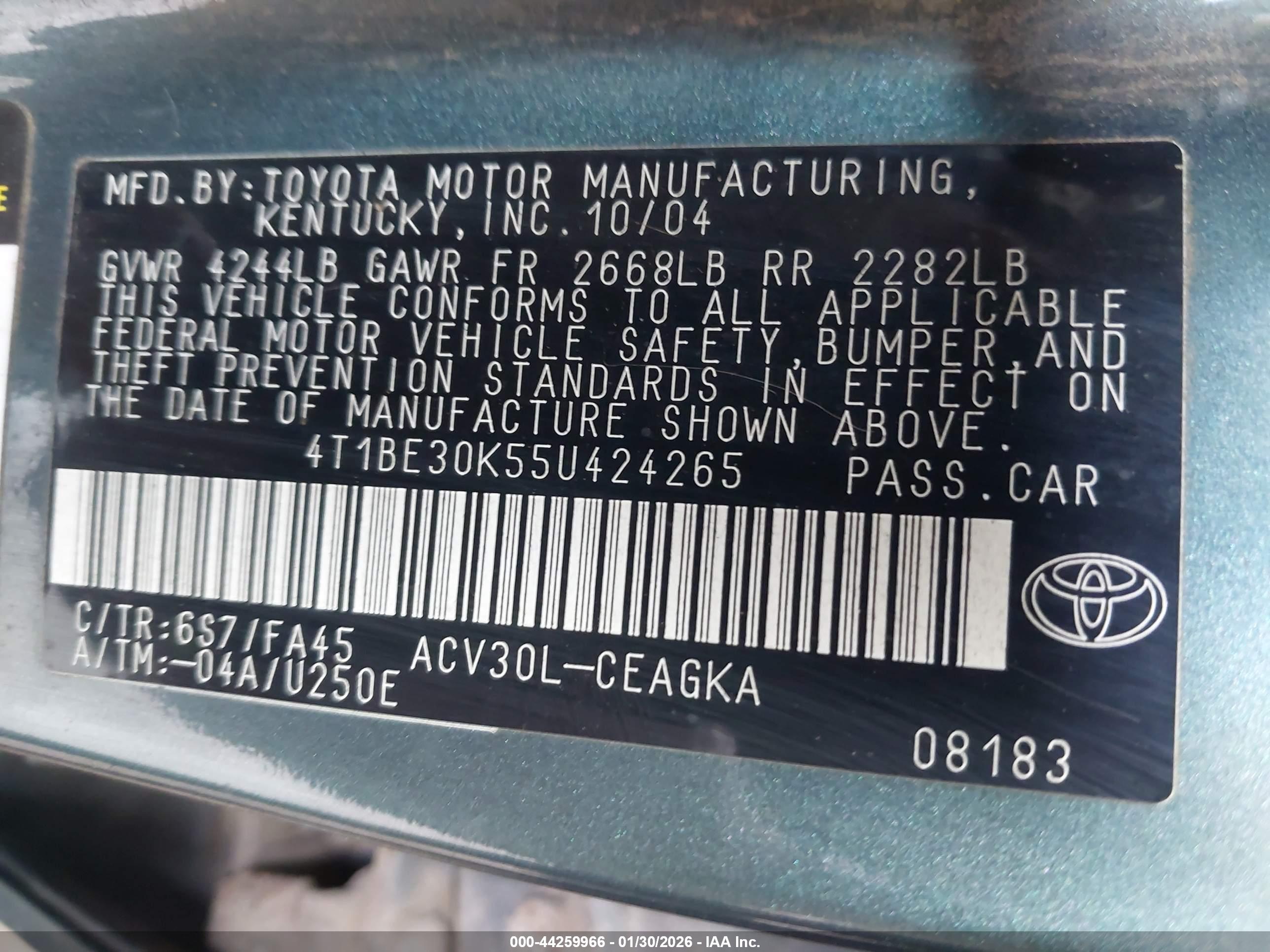 TOYOTA CAMRY image 9