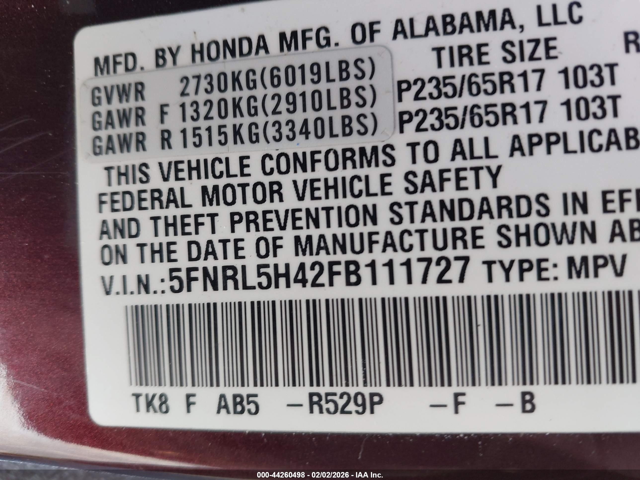 HONDA ODYSSEY image 9