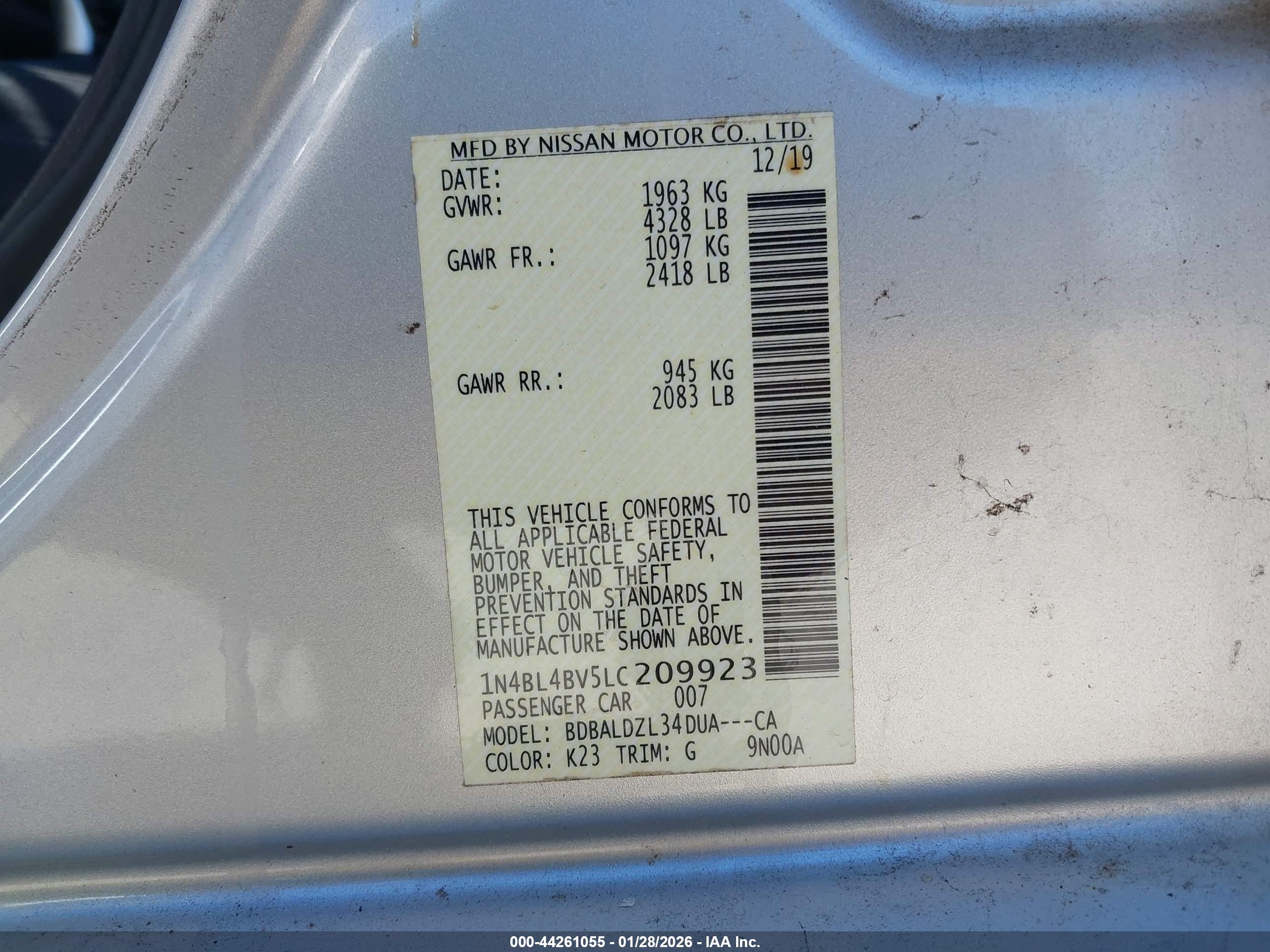NISSAN ALTIMA image 9