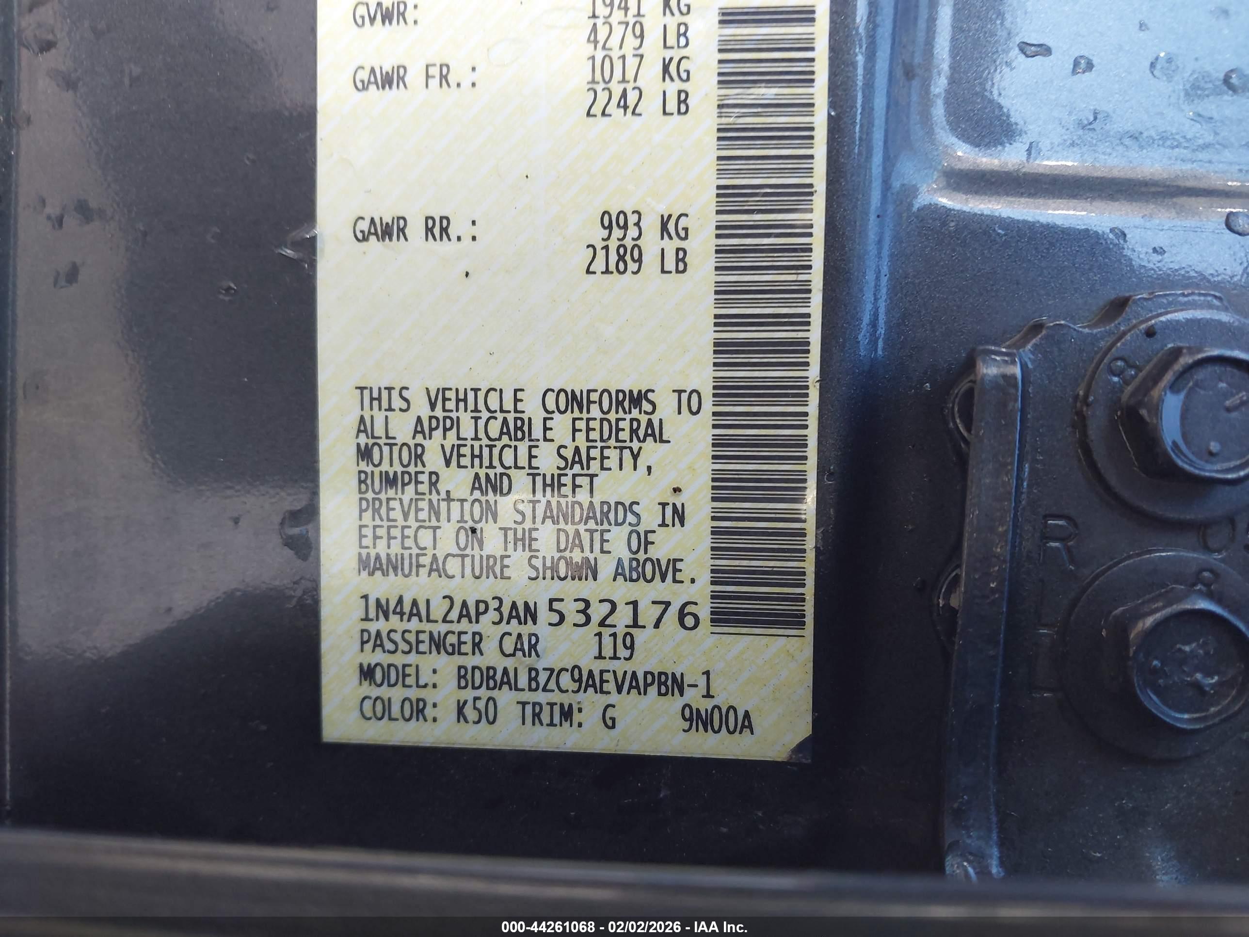 NISSAN ALTIMA image 9